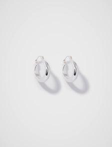 Dionne Hinge Hoop Earrings Silver_mannequin