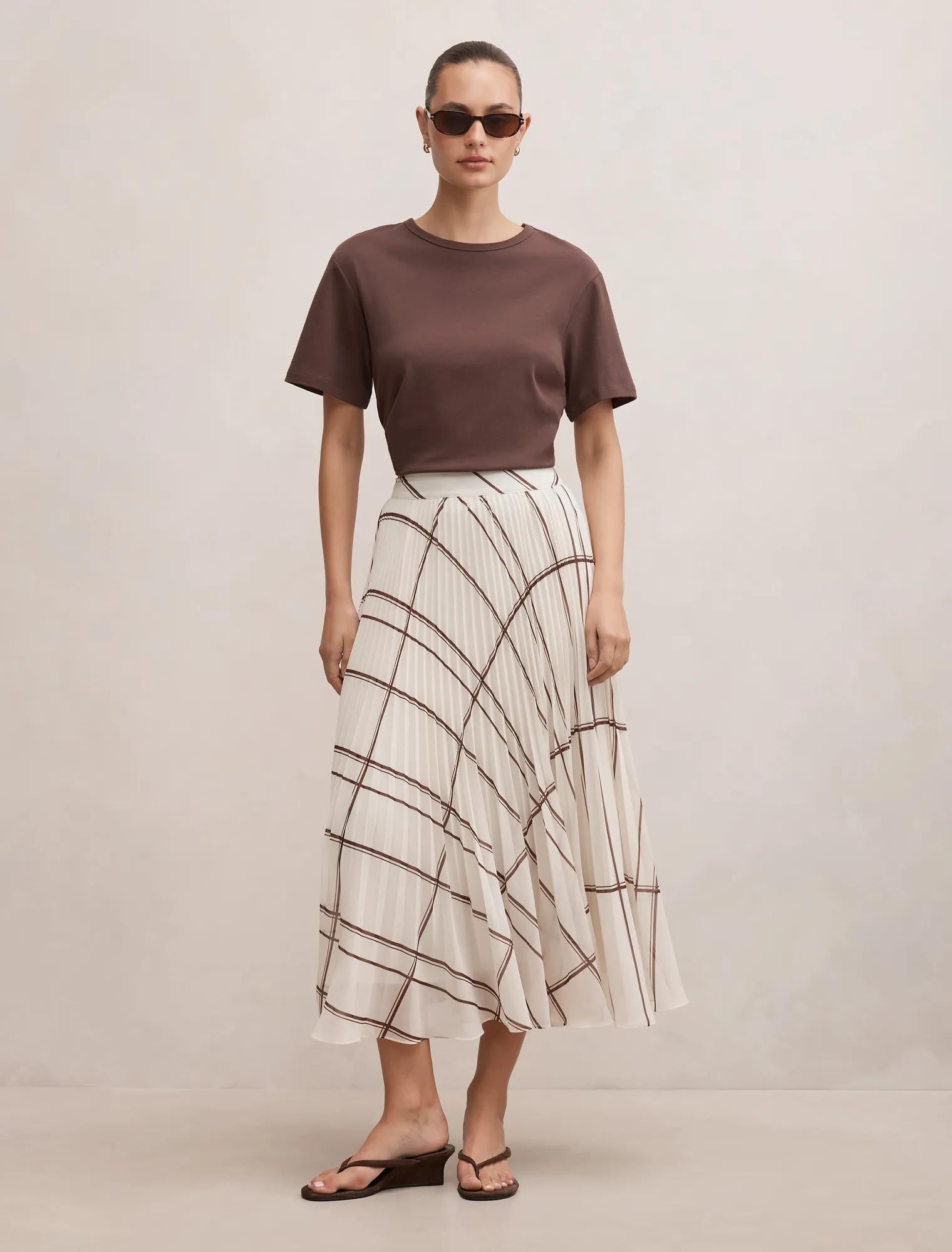 Aurora Pleated Skirt Oliver Check