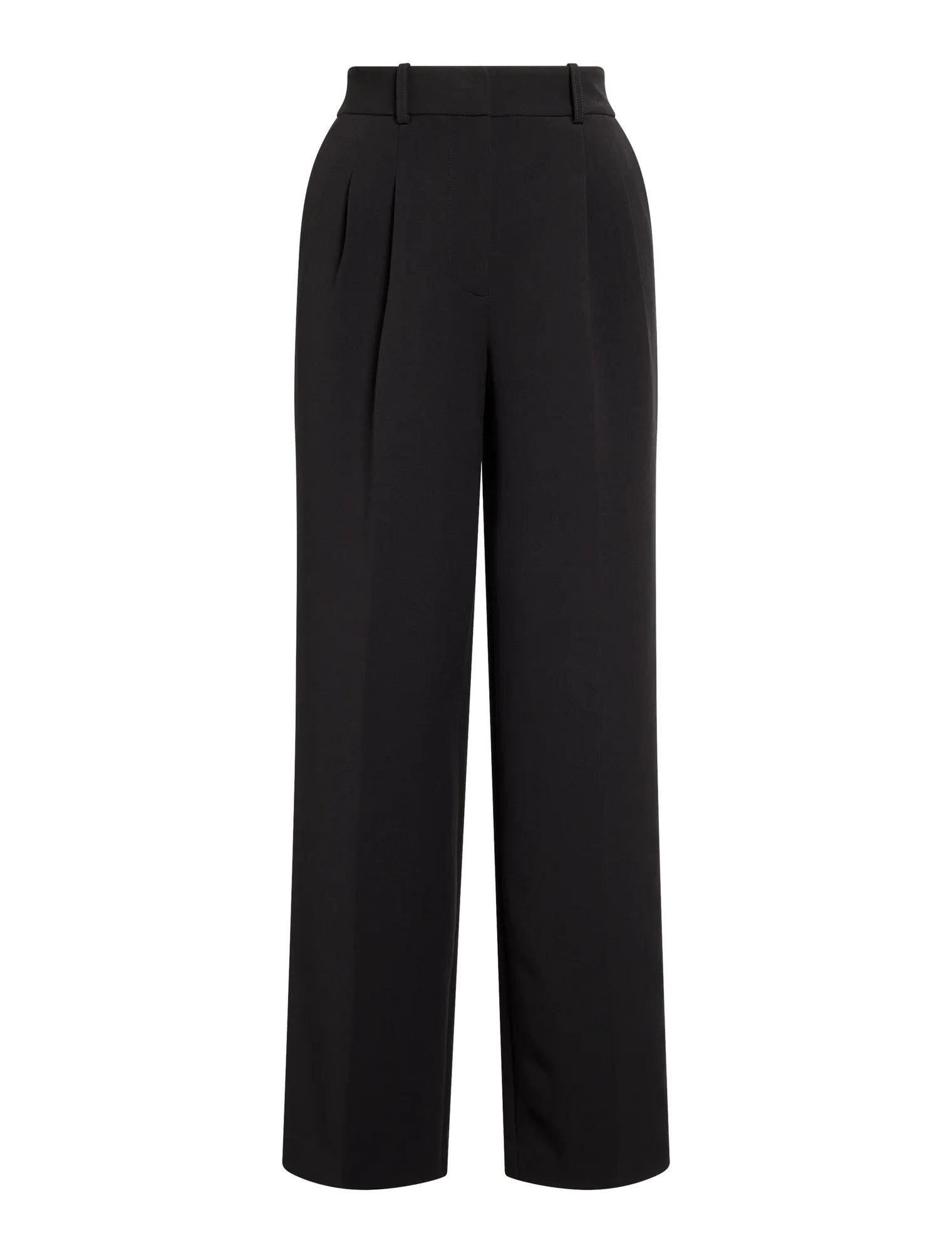 Eva Pleat Wide Leg Pants Black_mannequin