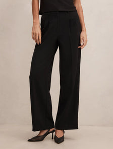 Eva Pleat Wide Leg Pants Black