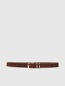 Darcy Double Keeper Jeans Belt Chocolate Suede_mannequin