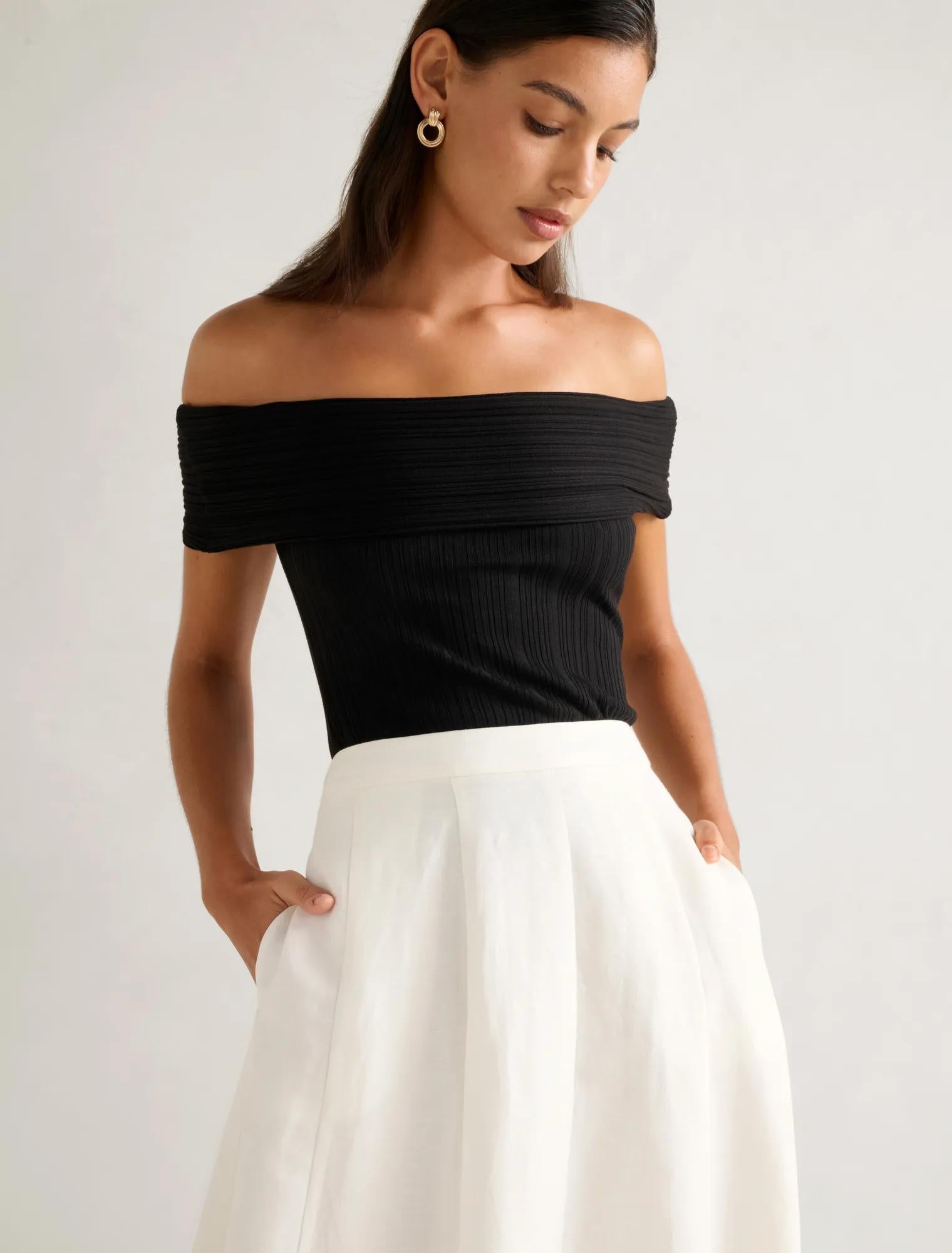 Georgina Godet Skirt Porcelain