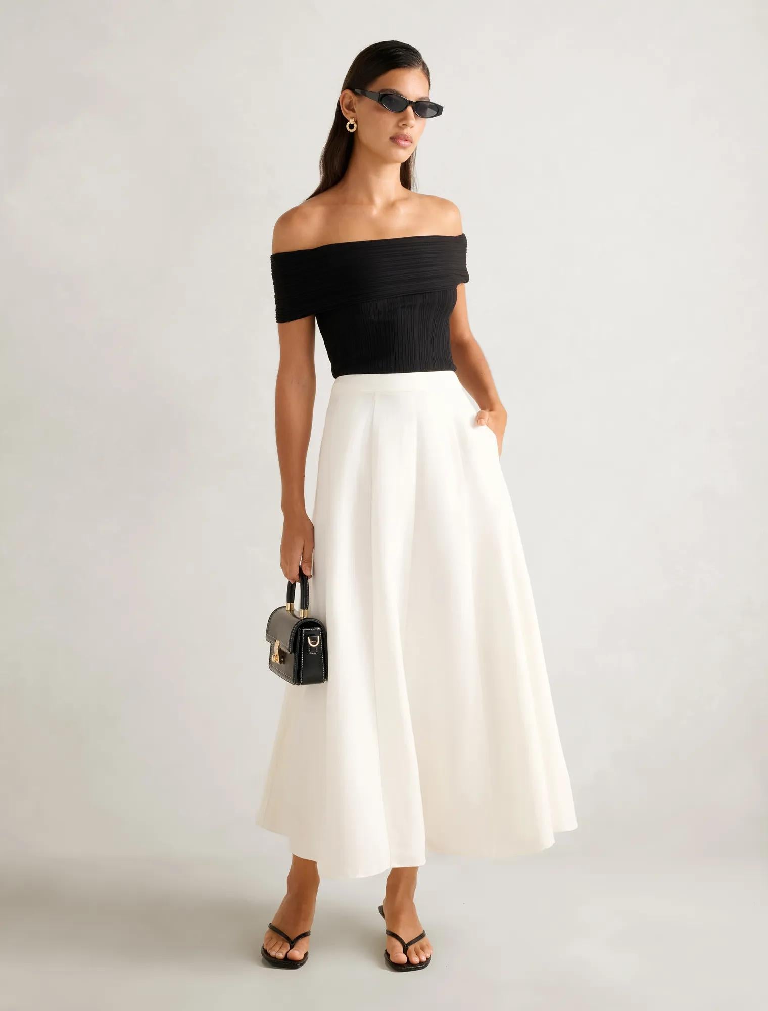 Georgina Godet Skirt Porcelain