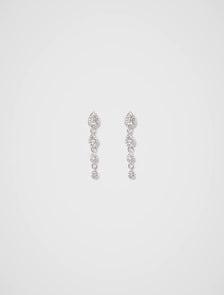 Perrie Pave Drop Earrings Silver/ Crystal