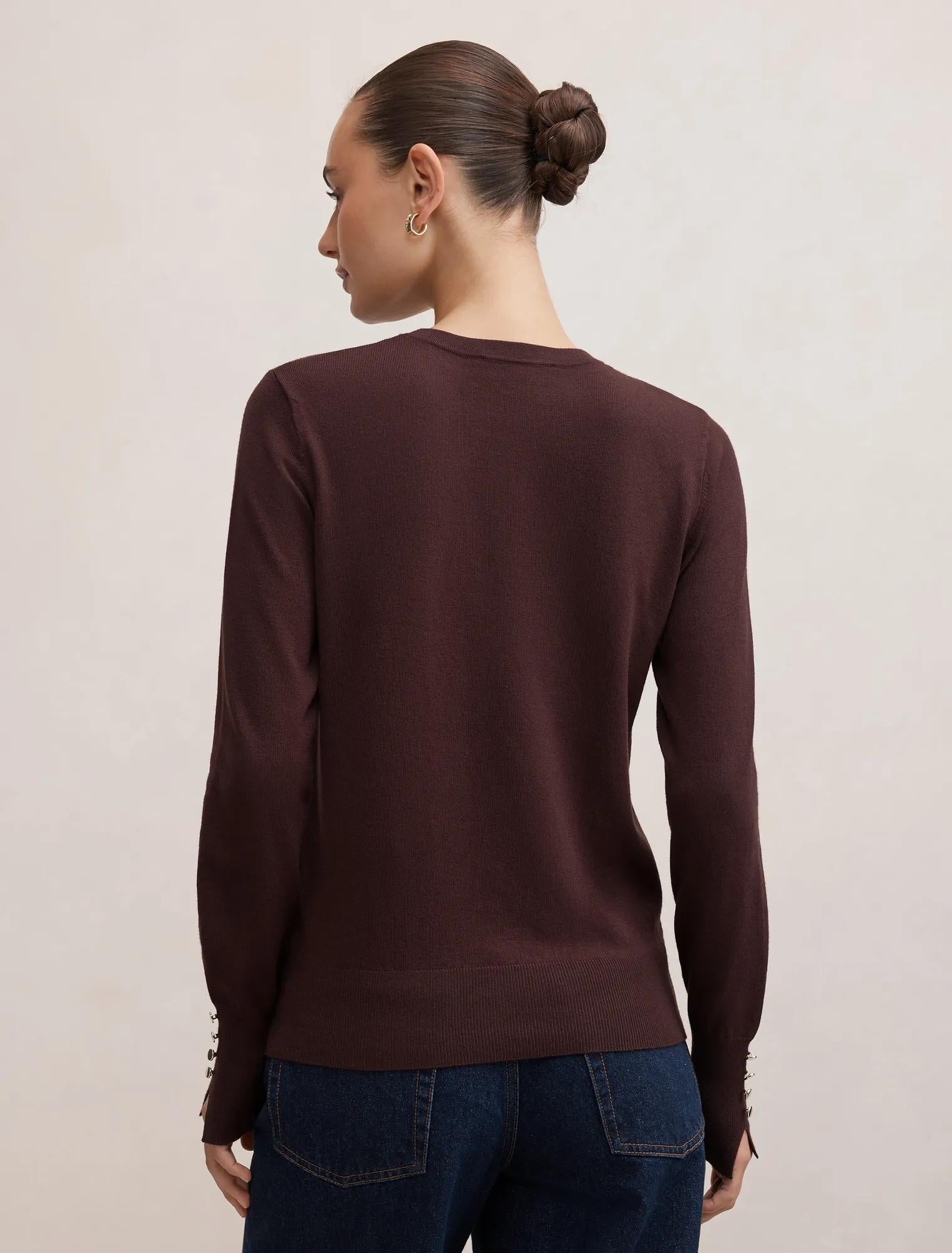 Katie Crew Neck Sweater Chocolate