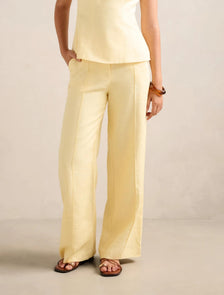 Posey Linen Wide Leg Pants Banana Set