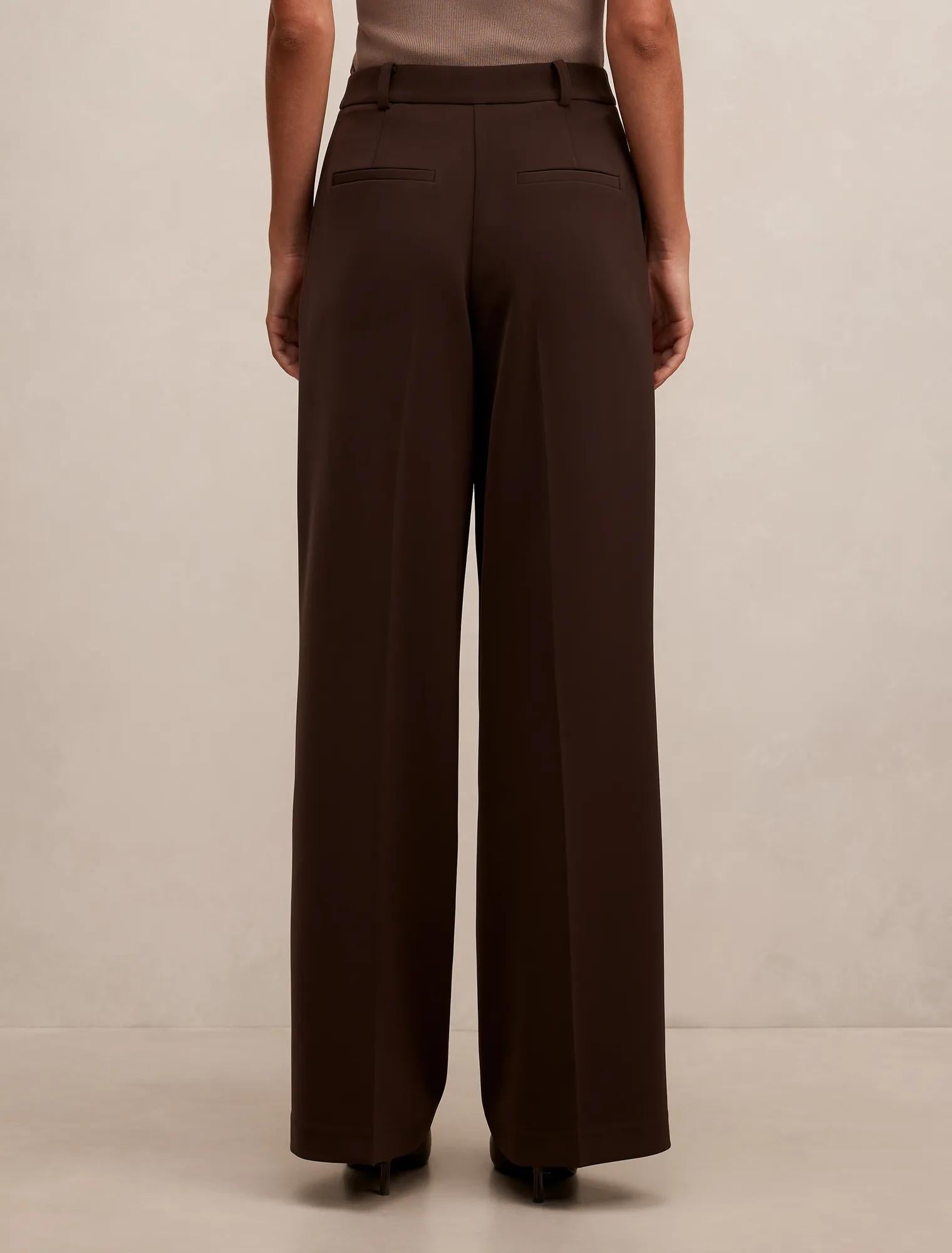Oaklyn Wide Leg Pants Chocolate Suit