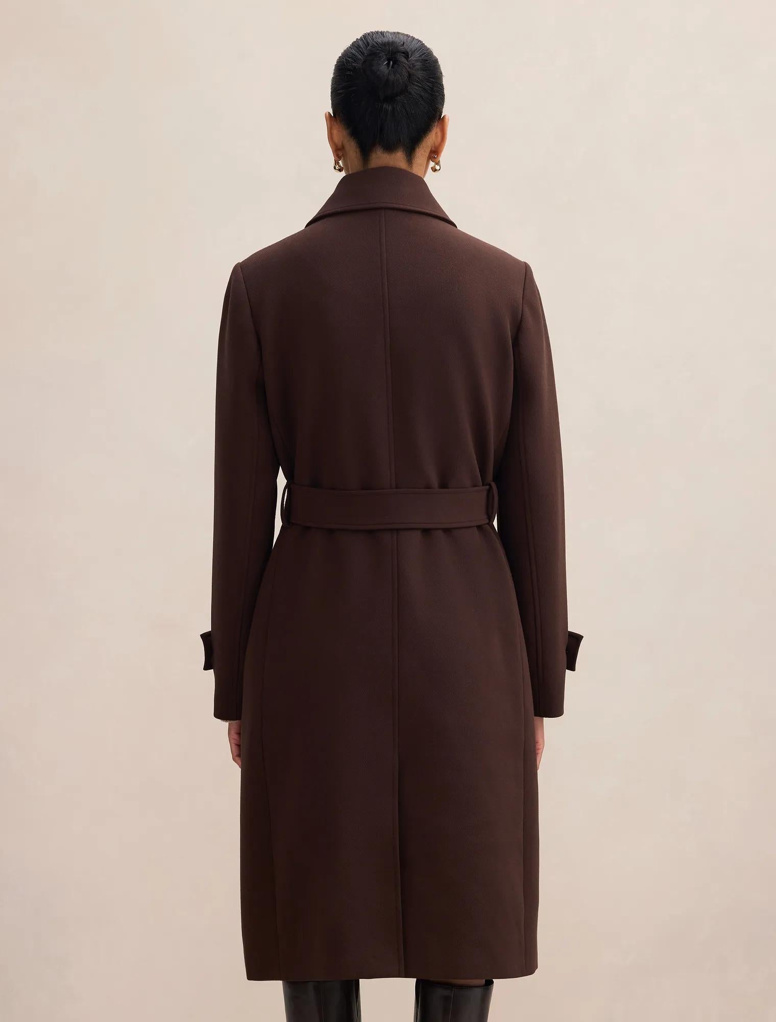 Tayla Petite Trench Coat Chocolate Mousse
