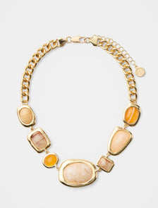 Signature Sylvia Stone Necklace Orange/Sand_mannequin