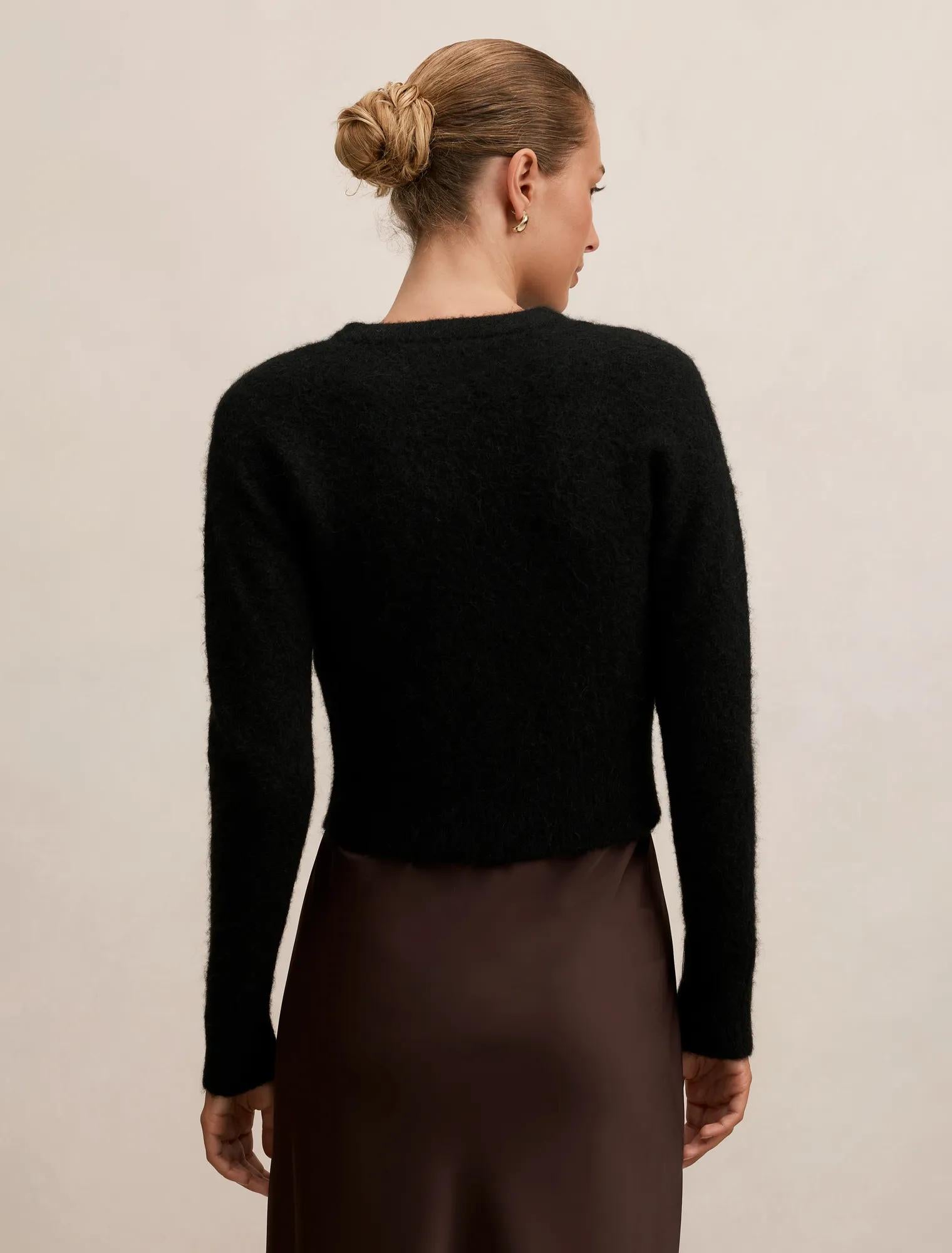 Tilly Crew Neck Cardigan Black
