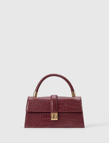 Violet Lock Detail Top Handle Vintage Merlot_mannequin