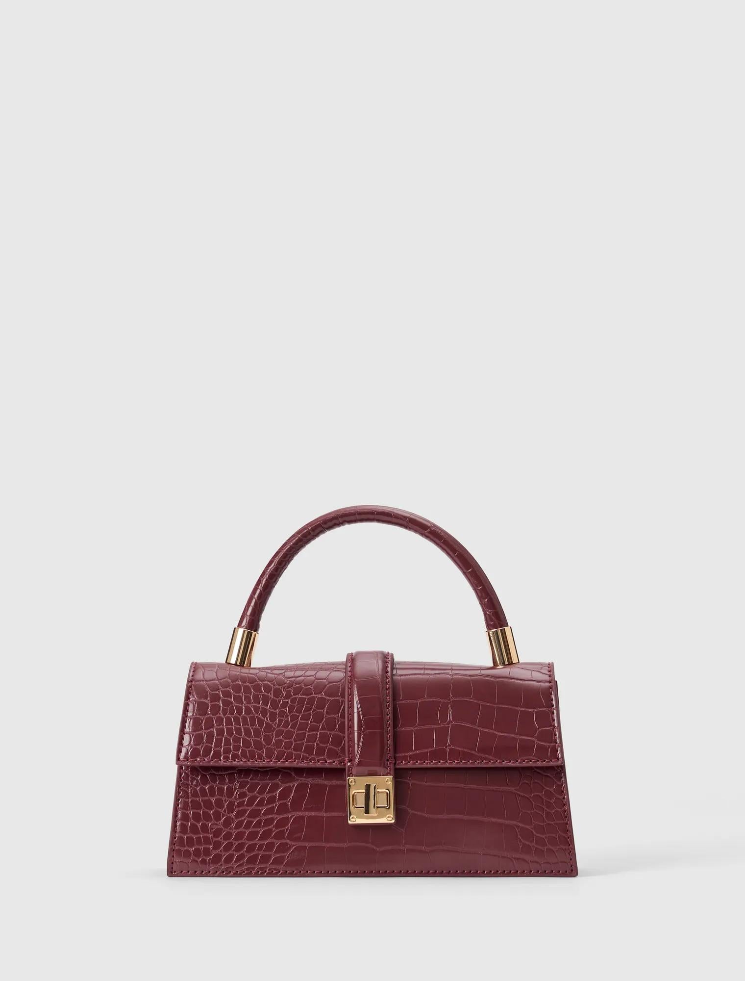 Violet Lock Detail Top Handle Vintage Merlot_mannequin