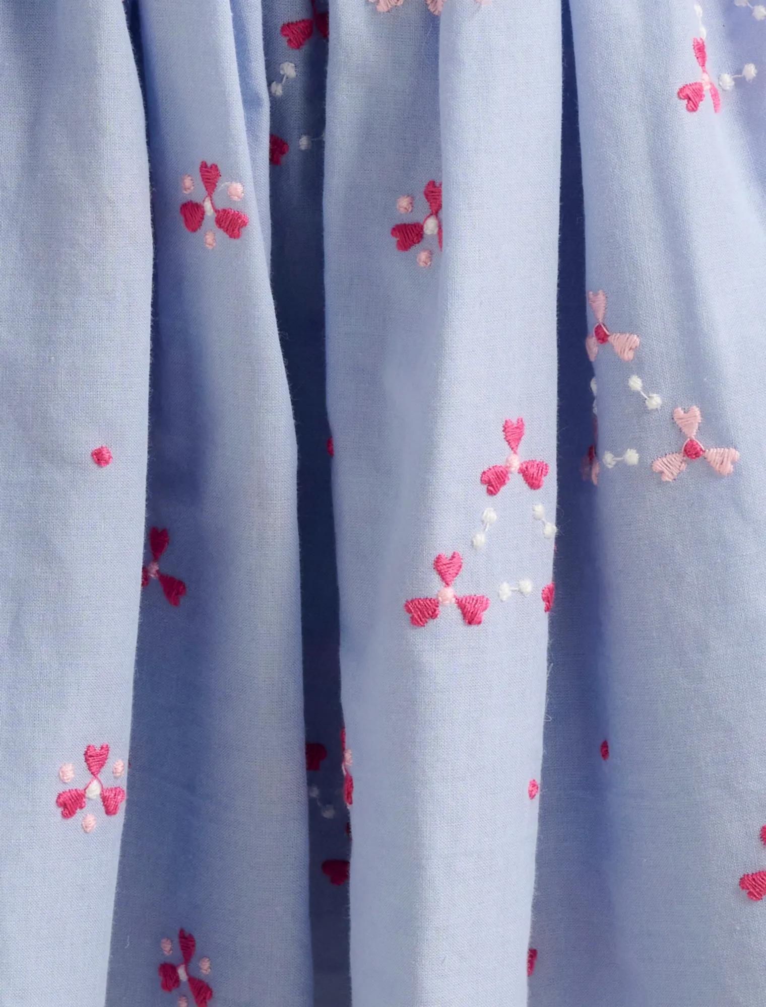 Edith Girls Scallop Embroidery Skirt Geo Embroidery