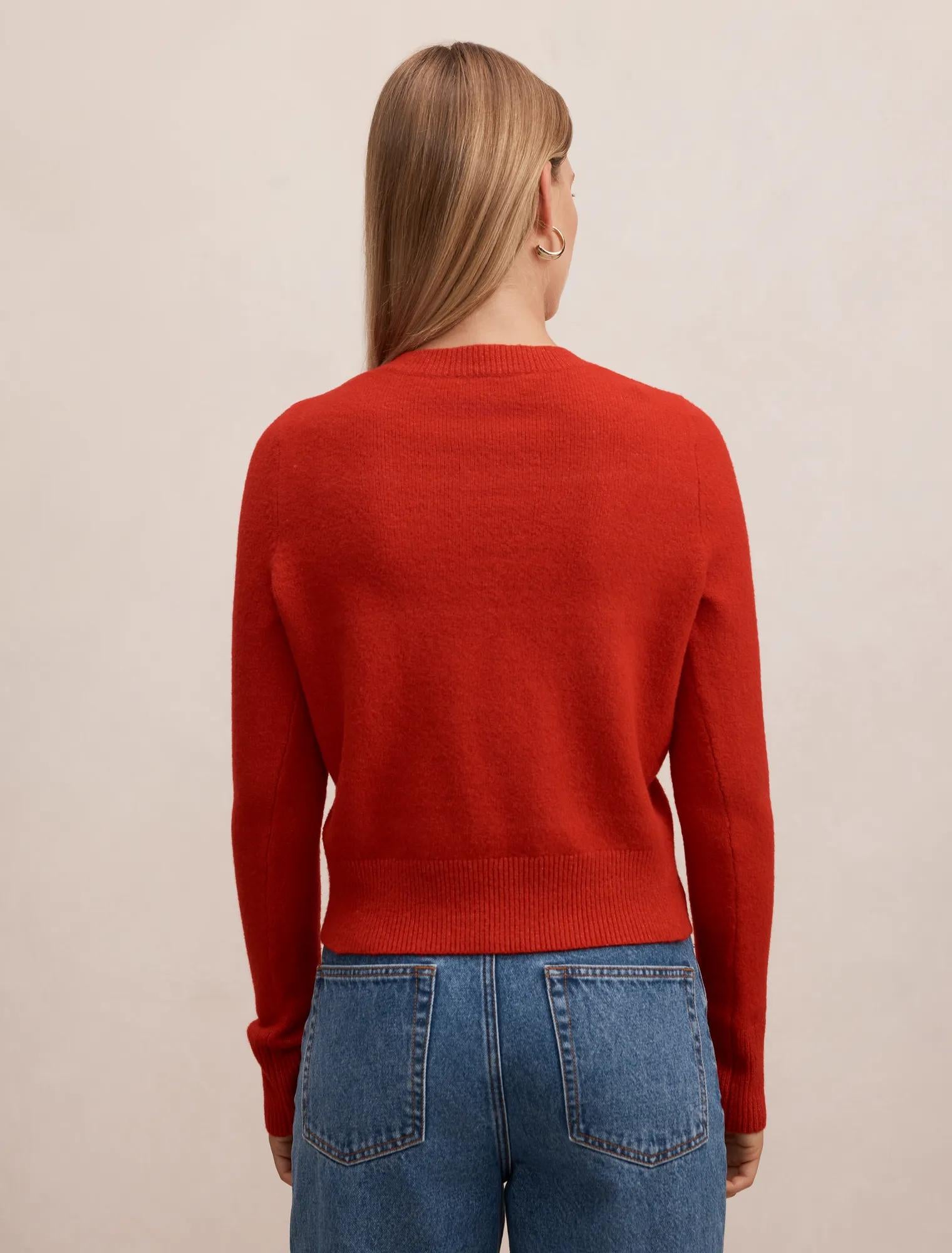 May Crew Neck Cardigan Salsa