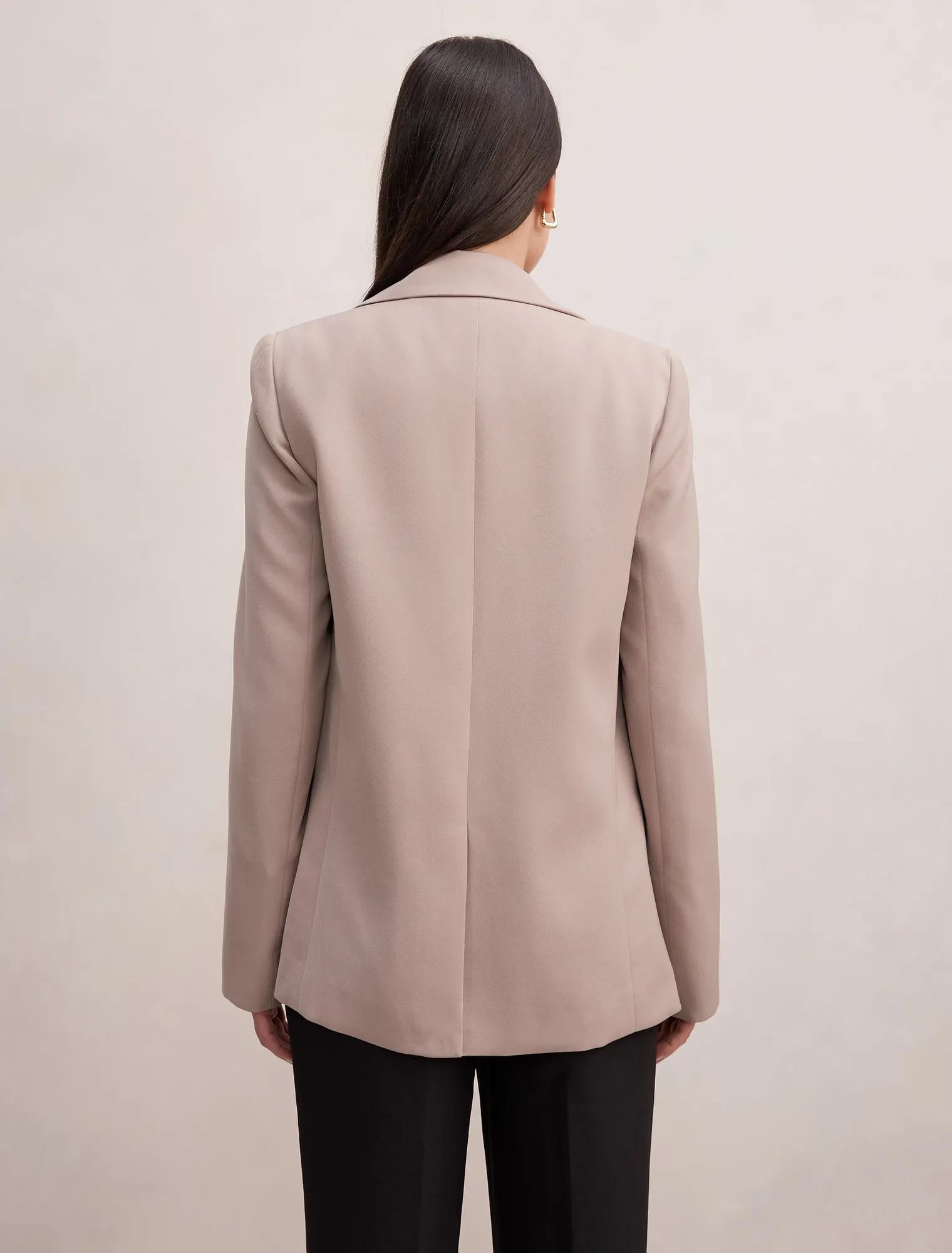 Dylan Boyfriend Blazer Neutral Mushroom