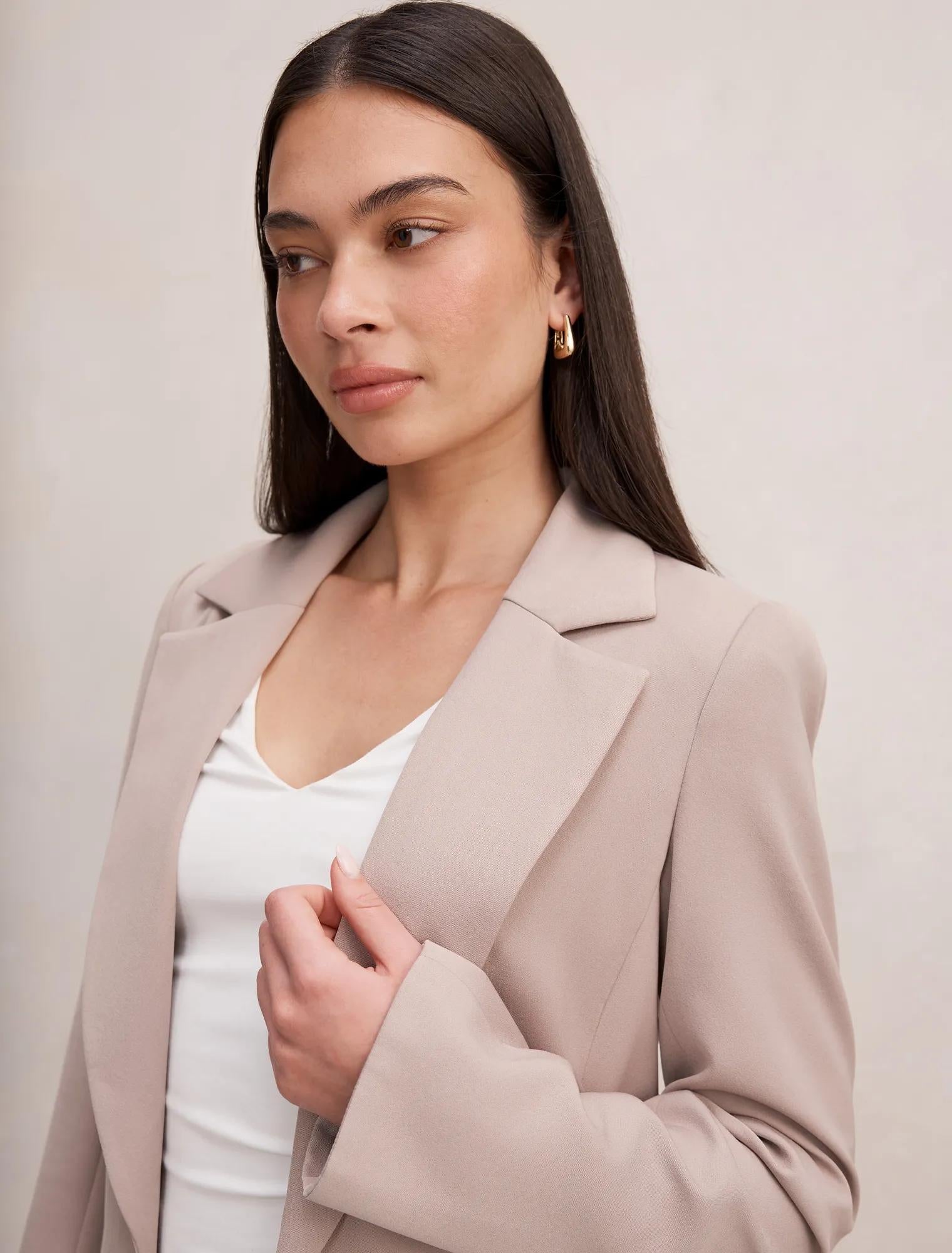 Dylan Boyfriend Blazer Neutral Mushroom