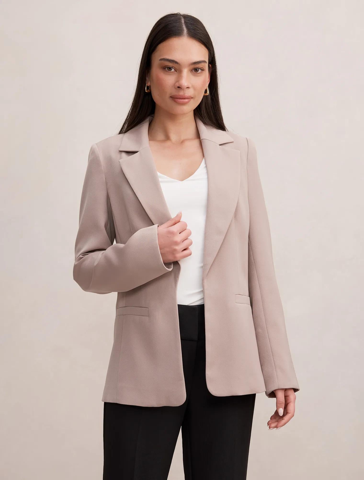 Dylan Boyfriend Blazer Neutral Mushroom