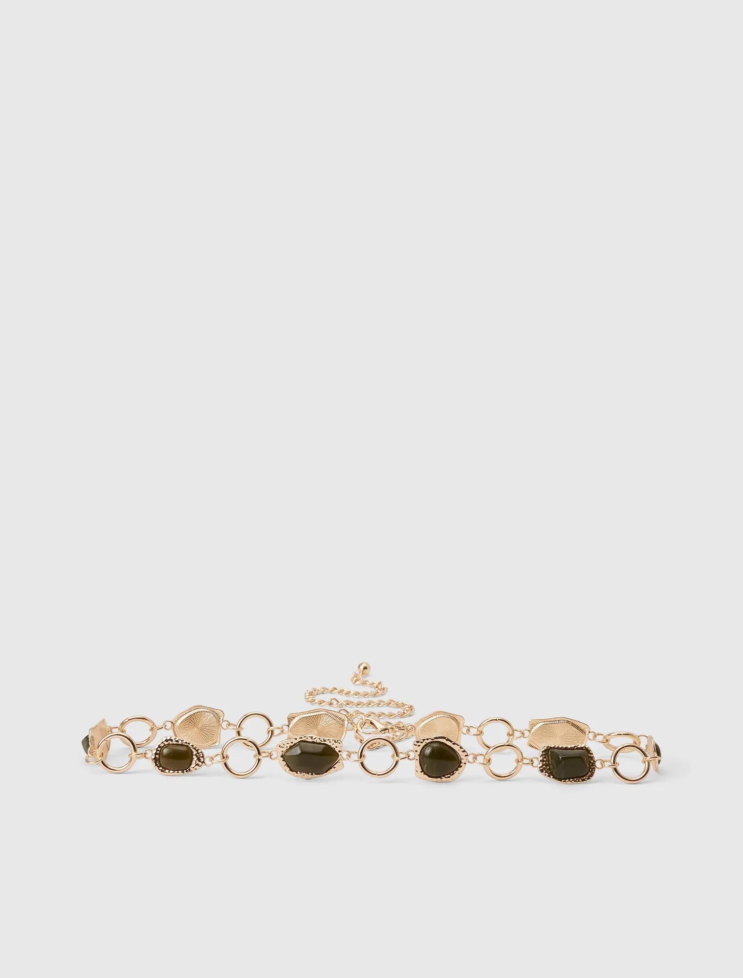 Saige Stone Chain Belt Sage_mannequin