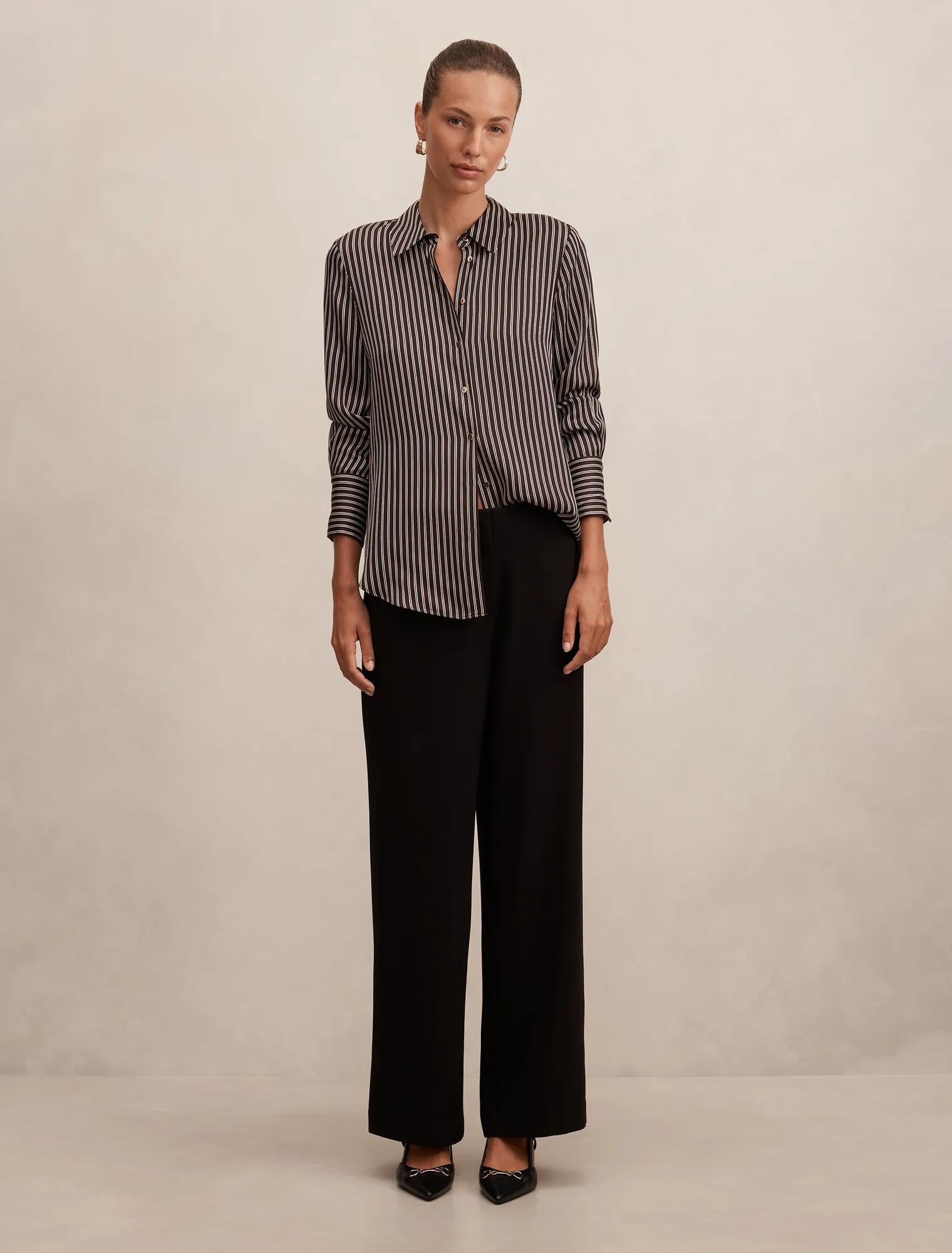 Coco Satin Shirt Baxter Stripe