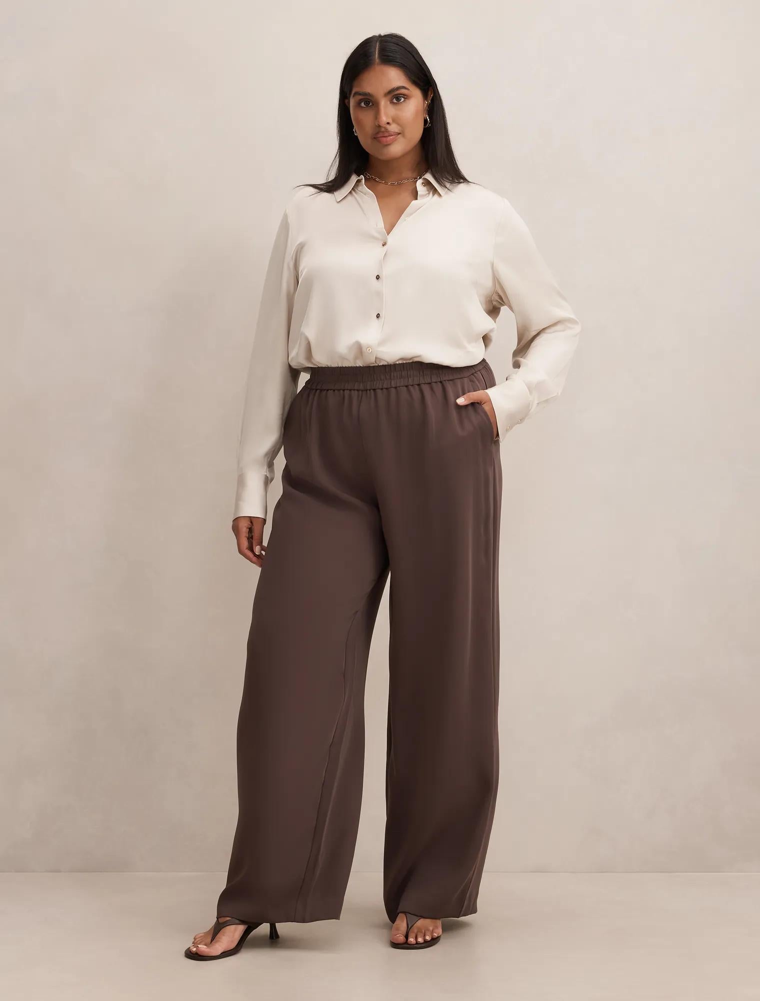 Coco Curve Satin Shirt Ancient Scroll