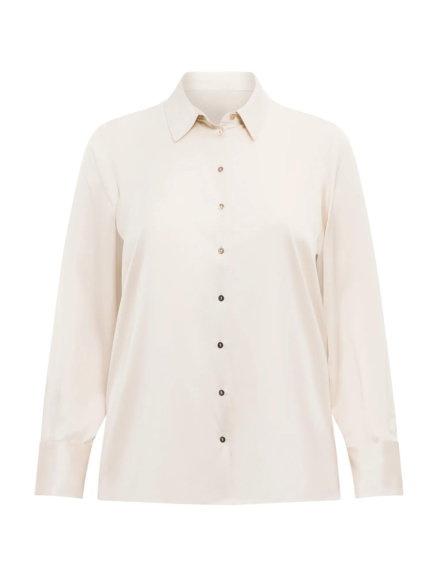 Coco Curve Satin Shirt Ancient Scroll_mannequin