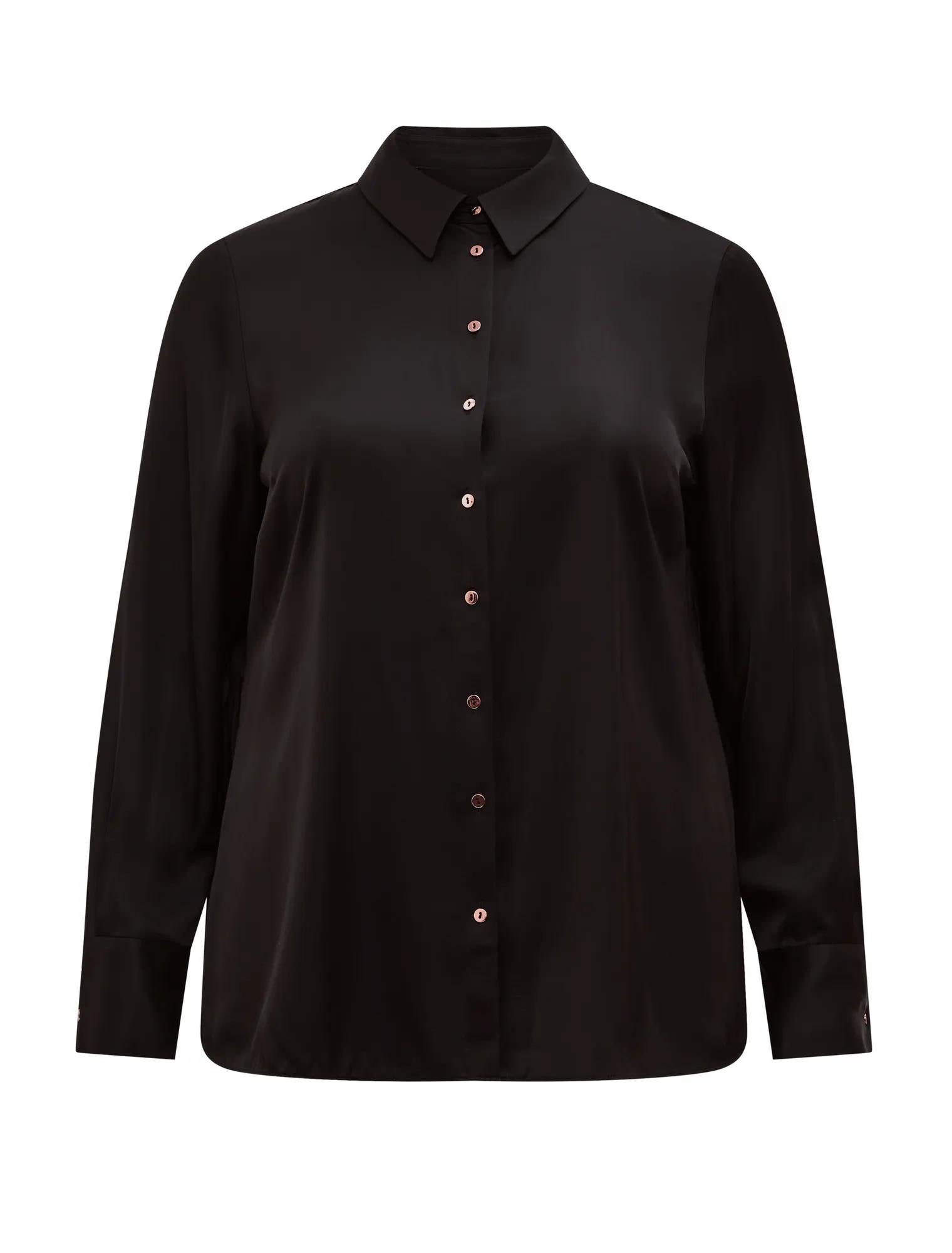 Coco Curve Satin Shirt Black_mannequin