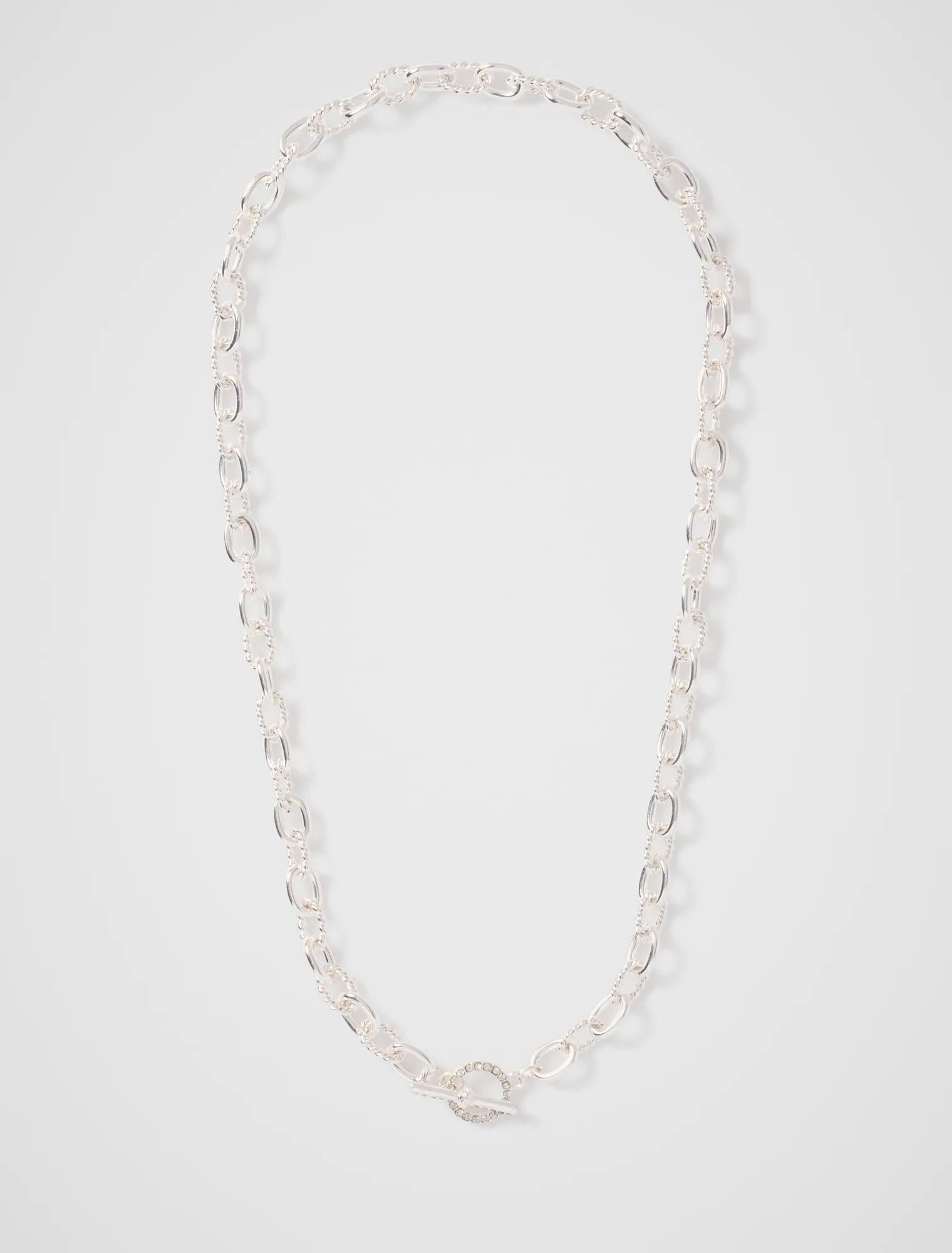 Talia T-bar Necklace Silver_mannequin