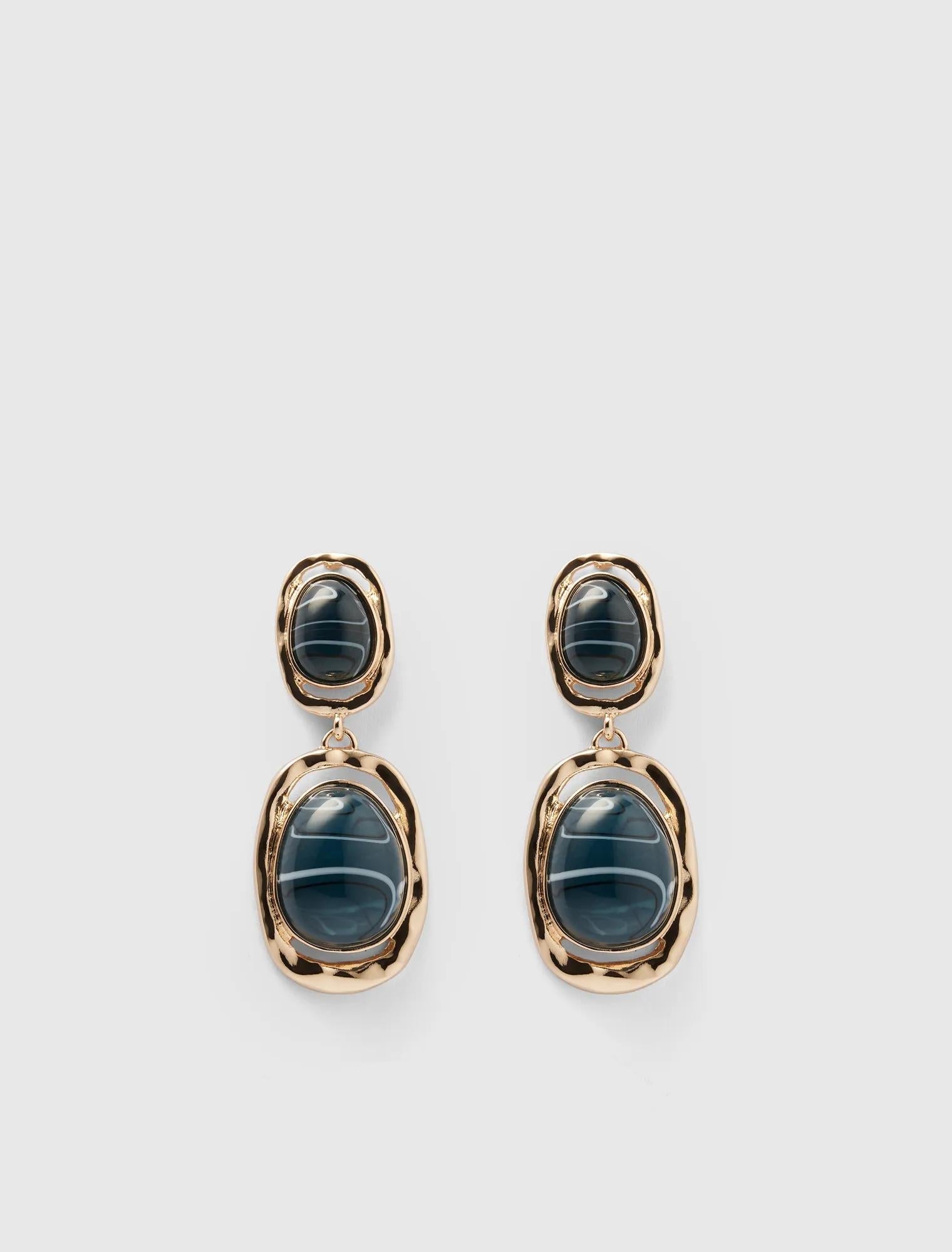 Signature Sonia Stone Drop Earrings Gold/Teal