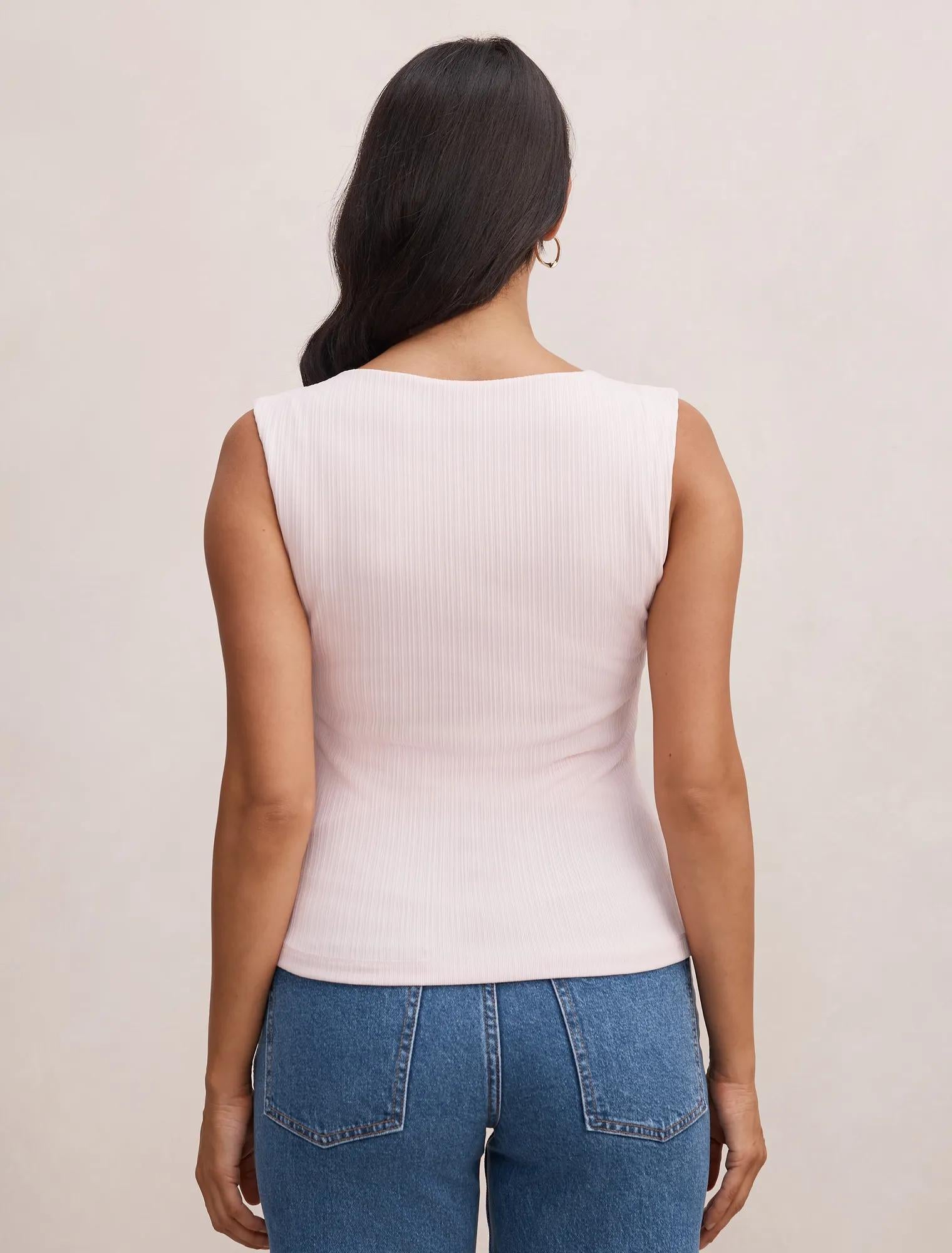 Frankie Boat Neck Tank Pink Whisper