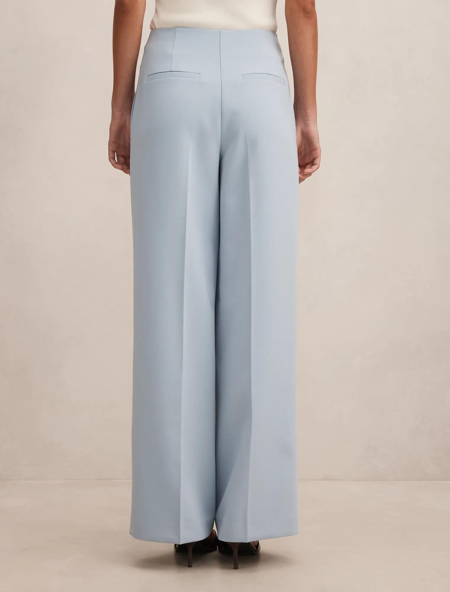 Lee Wide Leg Pants Sky Blue Suit