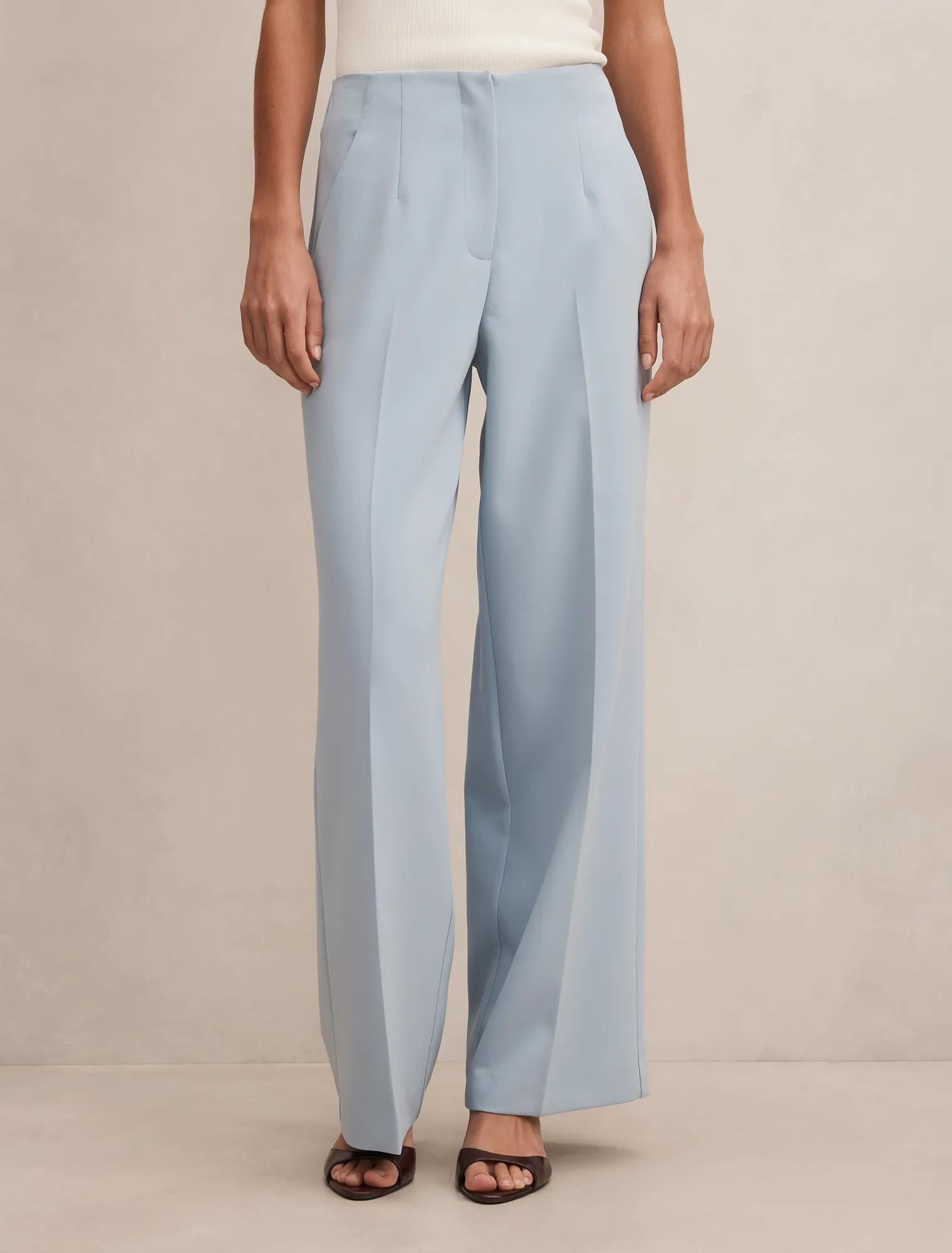 Lee Wide Leg Pants Sky Blue Suit