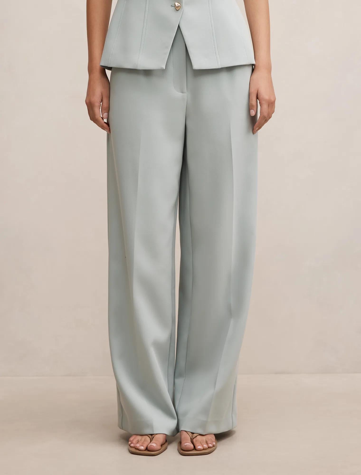 Lee Wide Leg Pant Hazy Aqua Suit