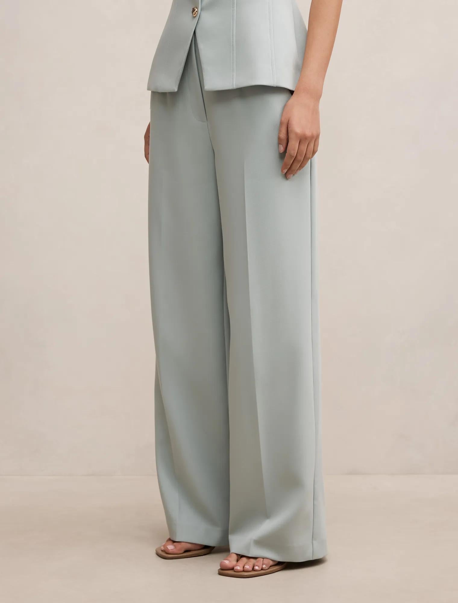 Lee Wide Leg Pant Hazy Aqua Suit