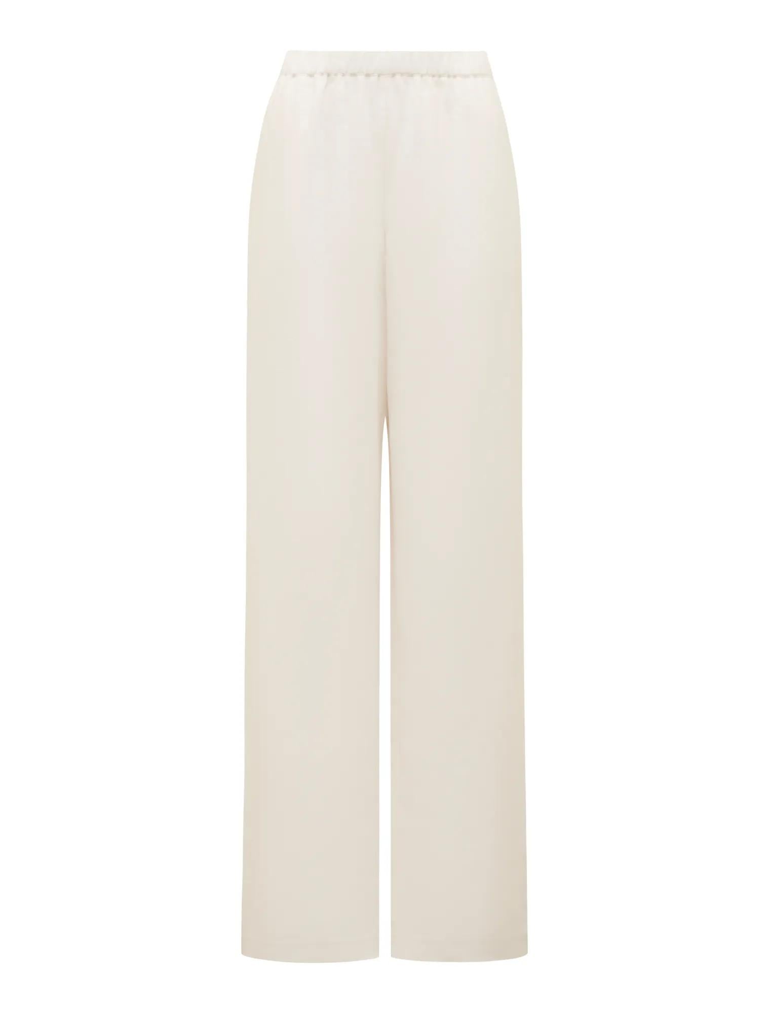 Ally Linen Elastic Wide Leg Pants Porcelain_mannequin