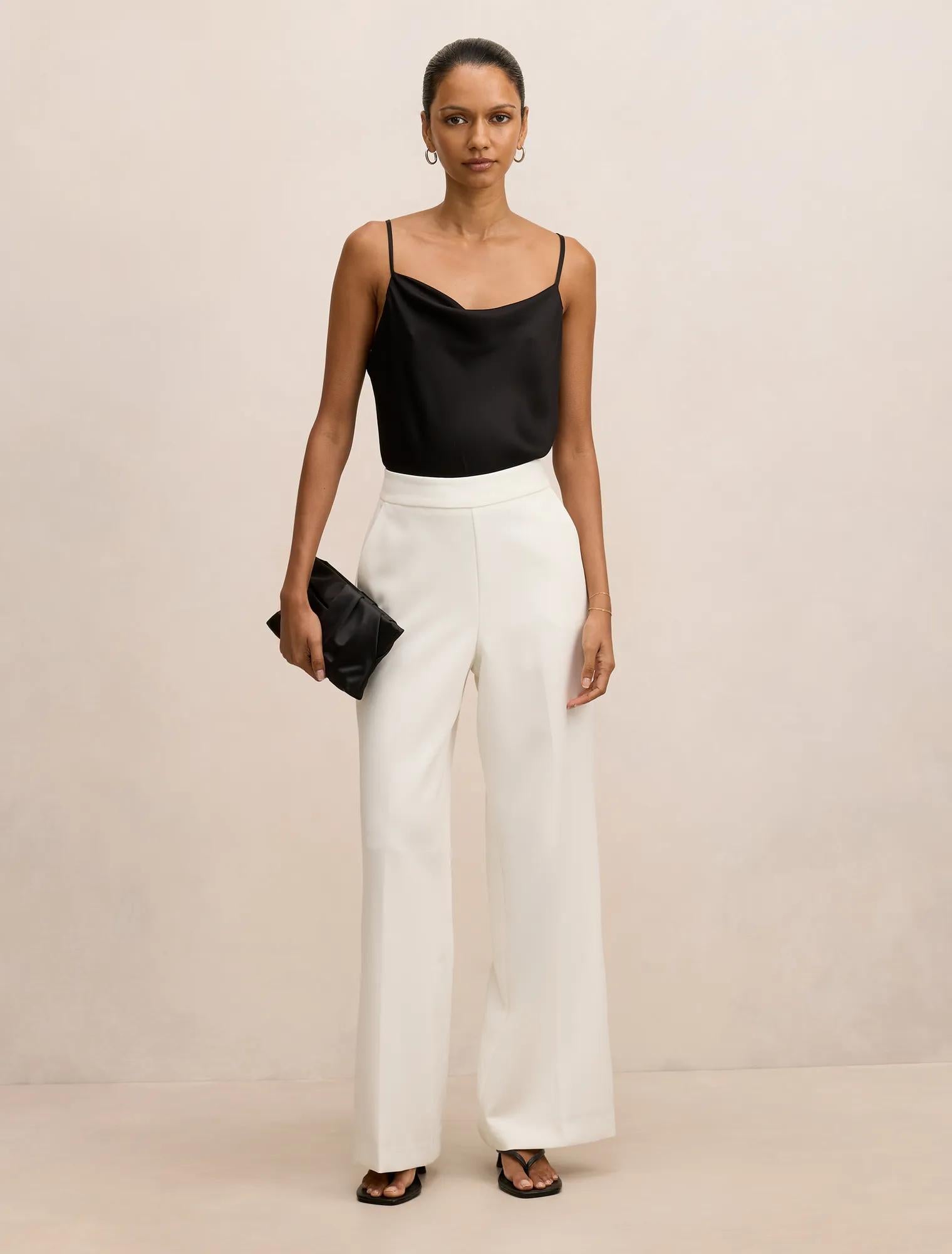 Marissa Petite Wide Leg Pants Porcelain