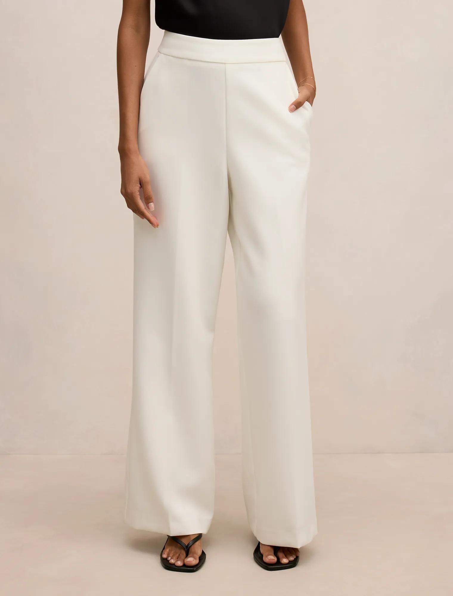Marissa Petite Wide Leg Pants Porcelain