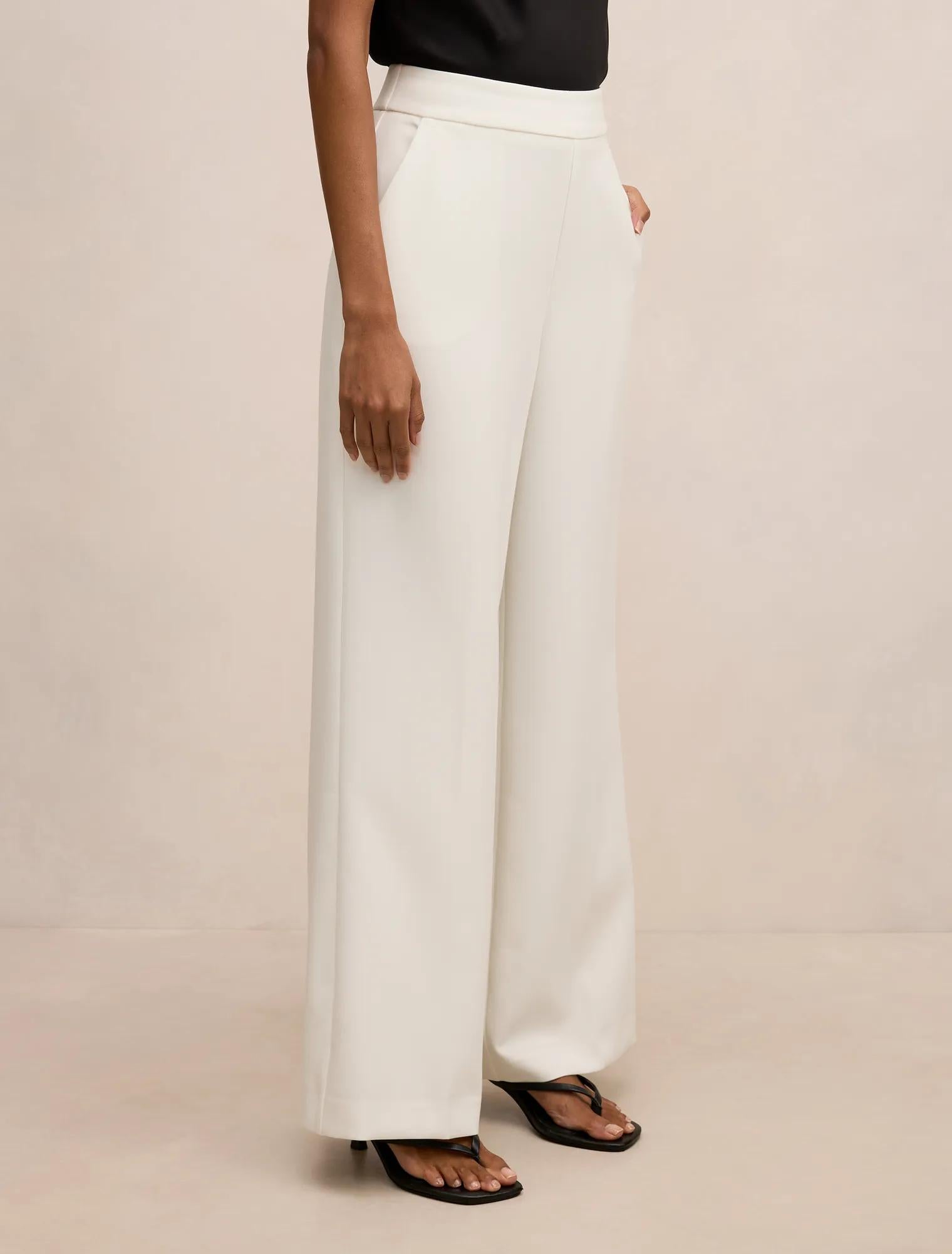 Marissa Petite Wide Leg Pants Porcelain