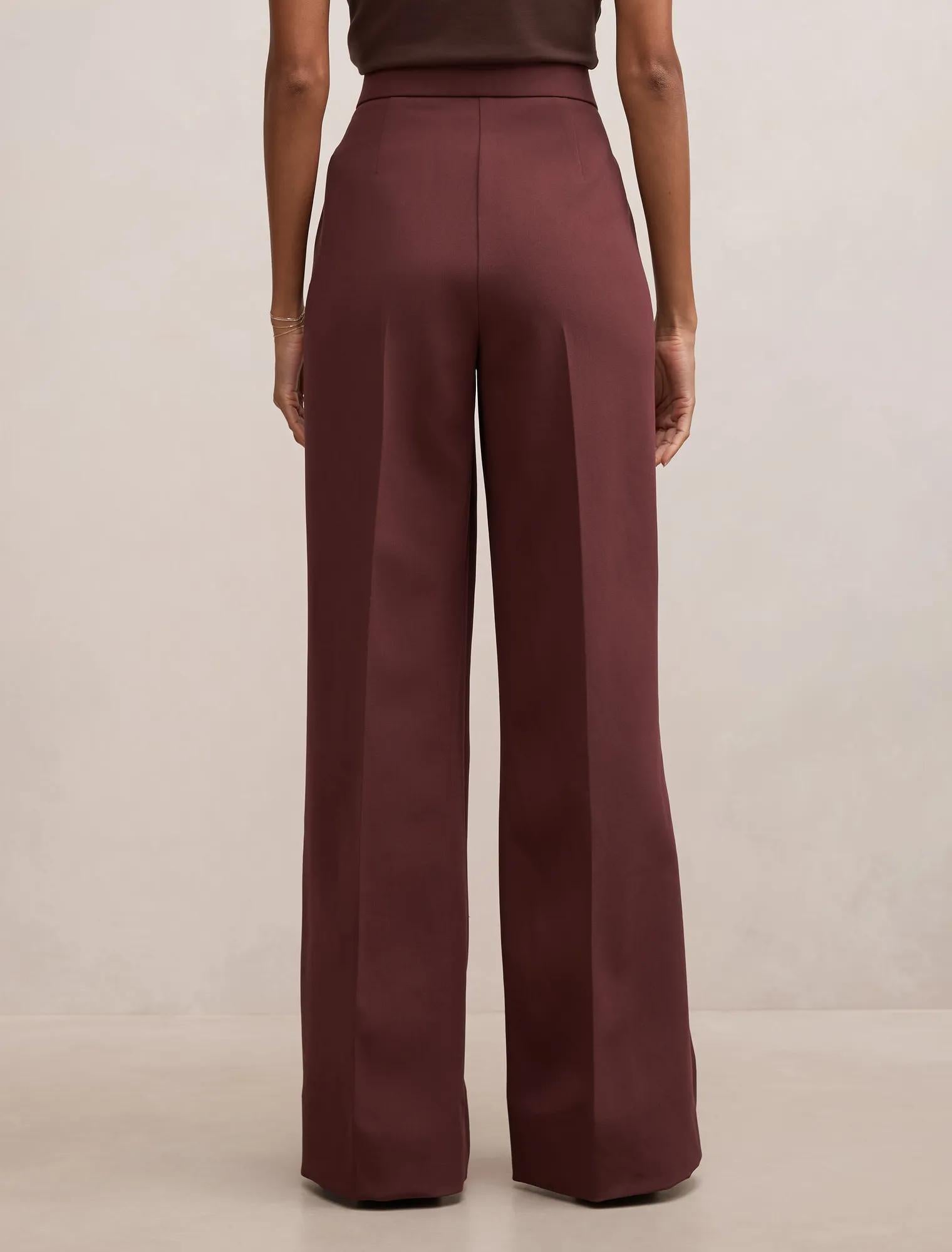Marissa Petite Wide Leg Pants Plum Wine