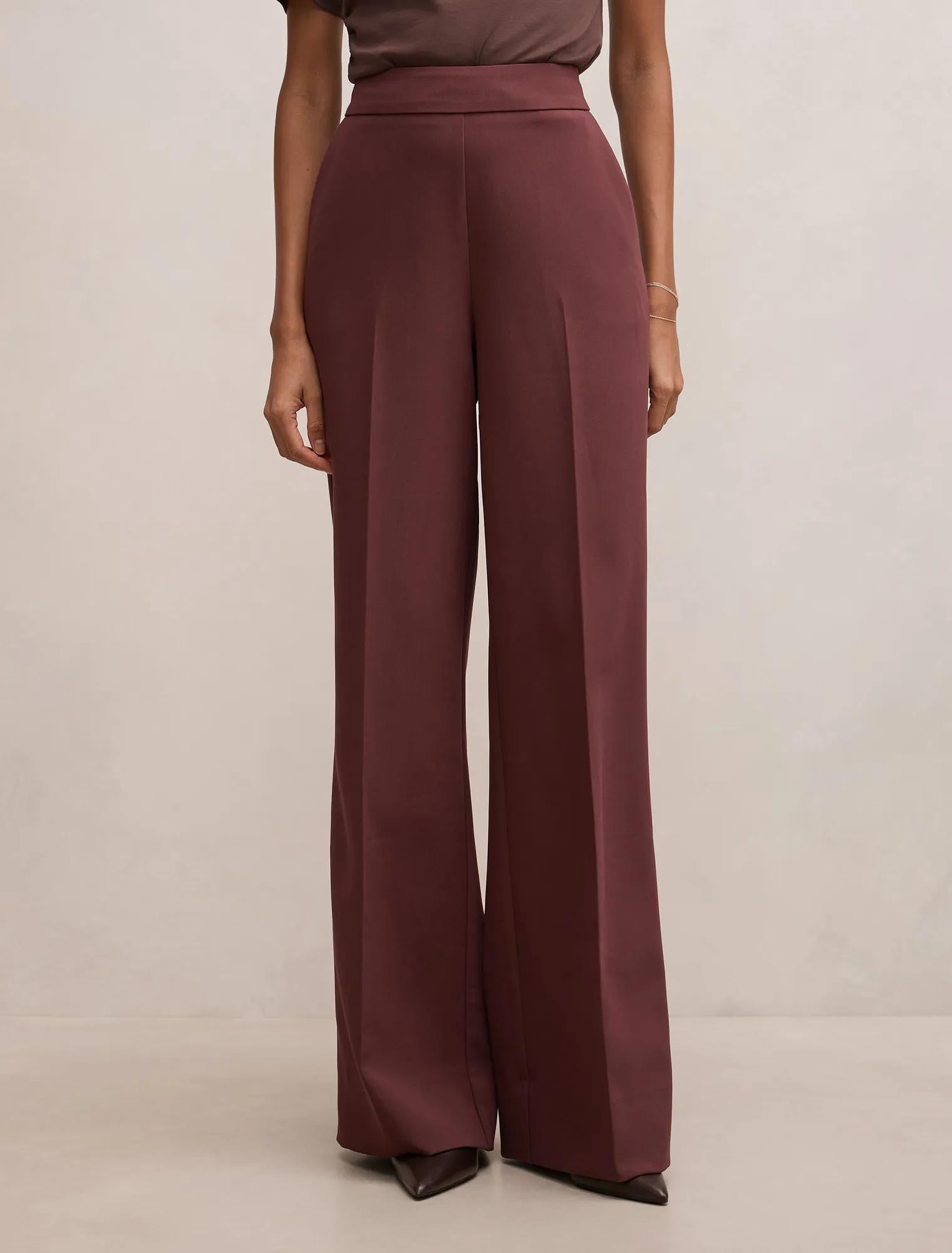 Marissa Petite Wide Leg Pants Plum Wine