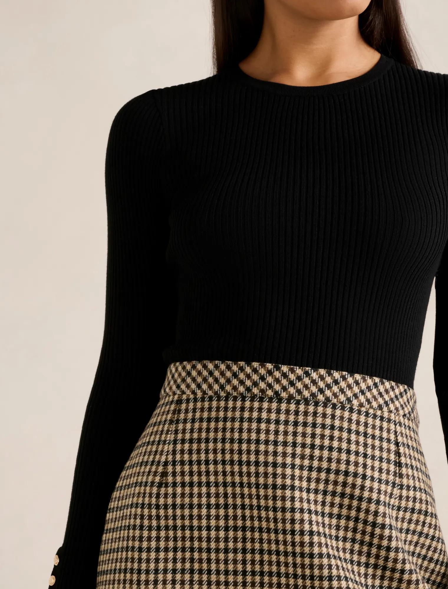 Aisha 2 in 1 Knit Mini Dress Black