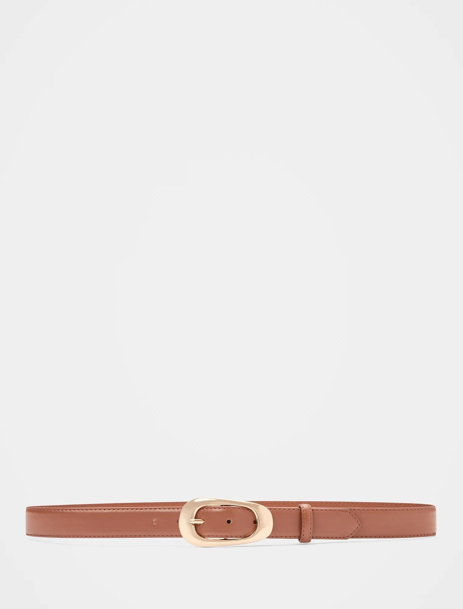 Carla Curve Buckle Belt Tan
