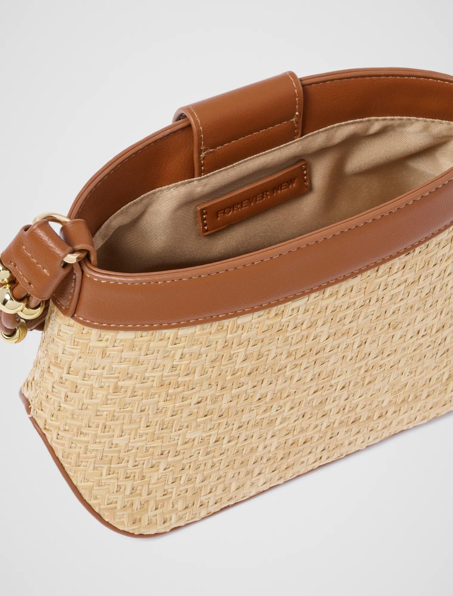 Elsie Weave Small Bag Natural/Tan_mannequin