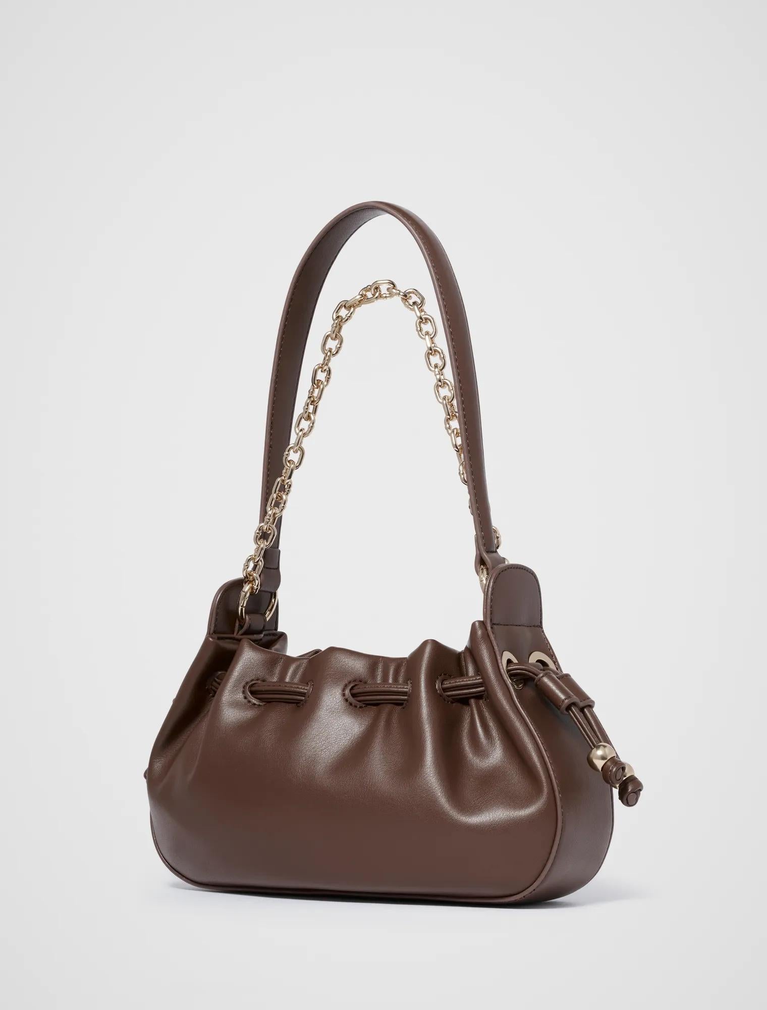Dakota Drawstring Chain Bag Chocolate_mannequin