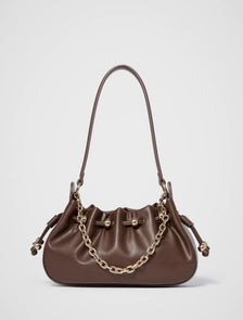 Dakota Drawstring Chain Bag Chocolate_mannequin