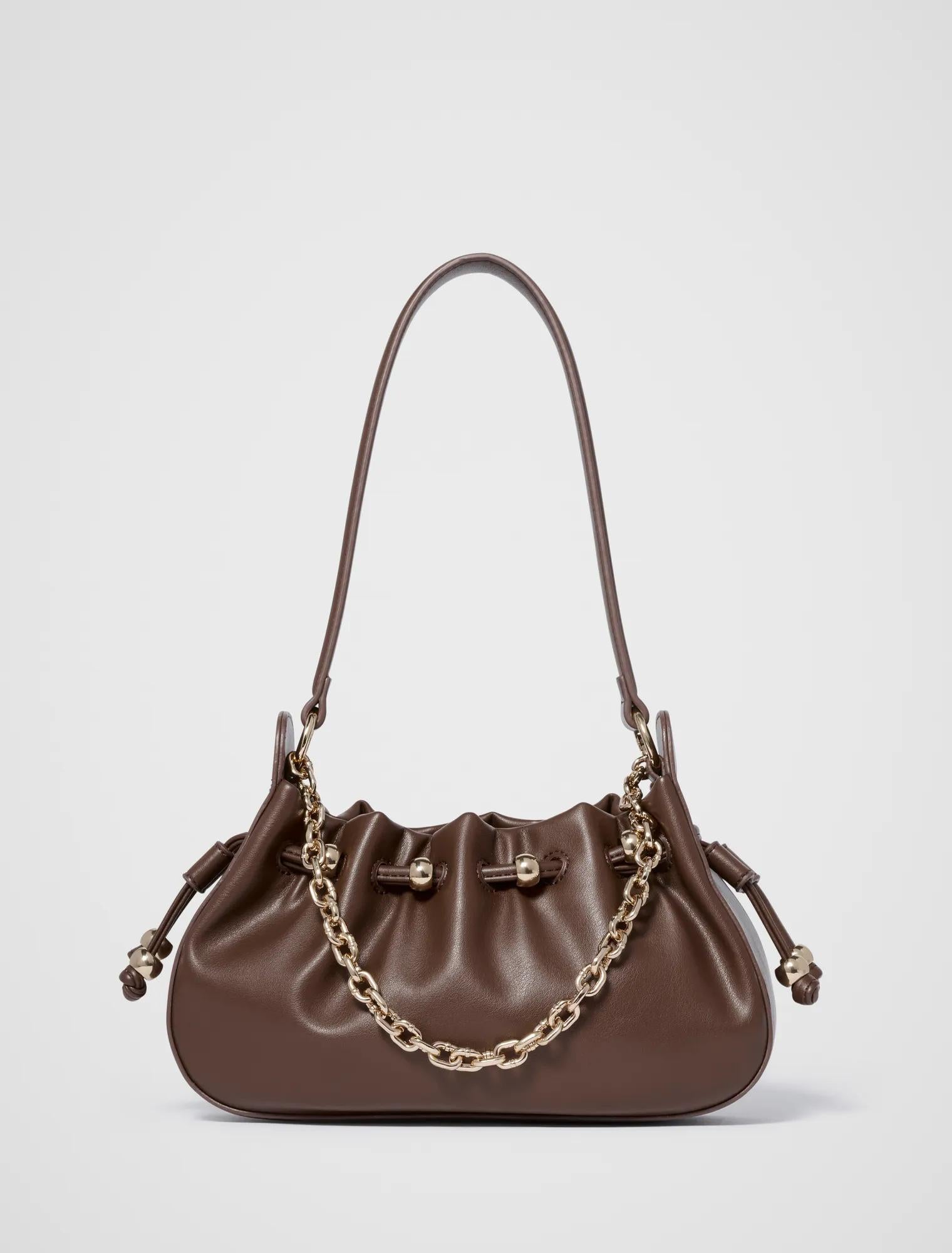 Dakota Drawstring Chain Bag Chocolate_mannequin
