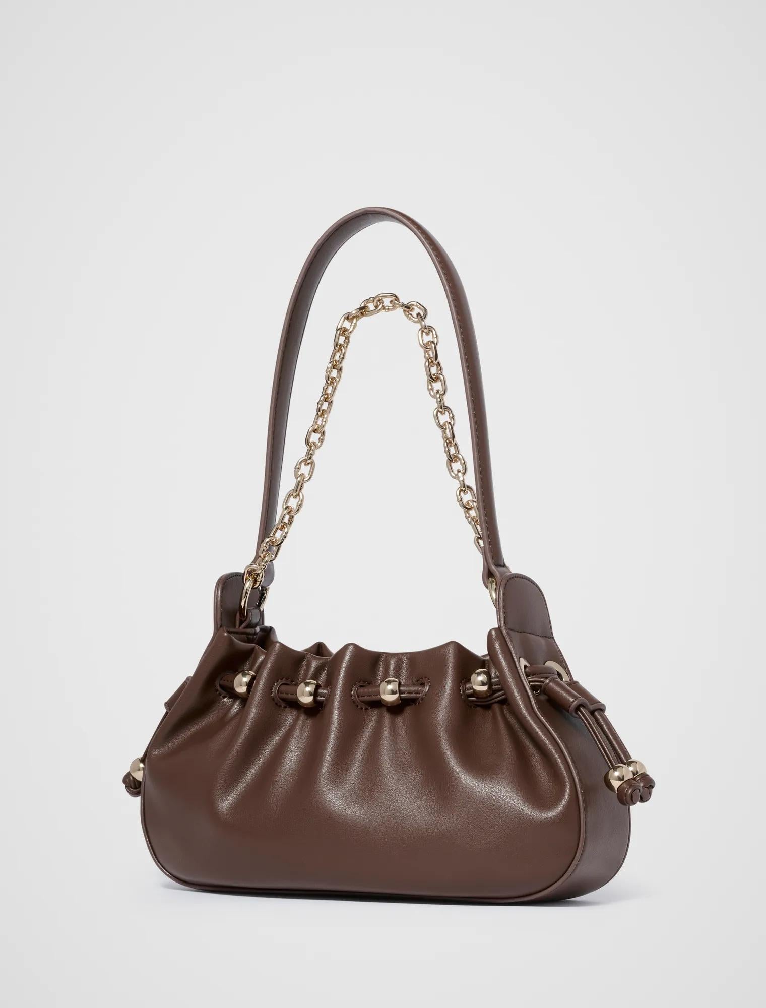 Dakota Drawstring Chain Bag Chocolate_mannequin
