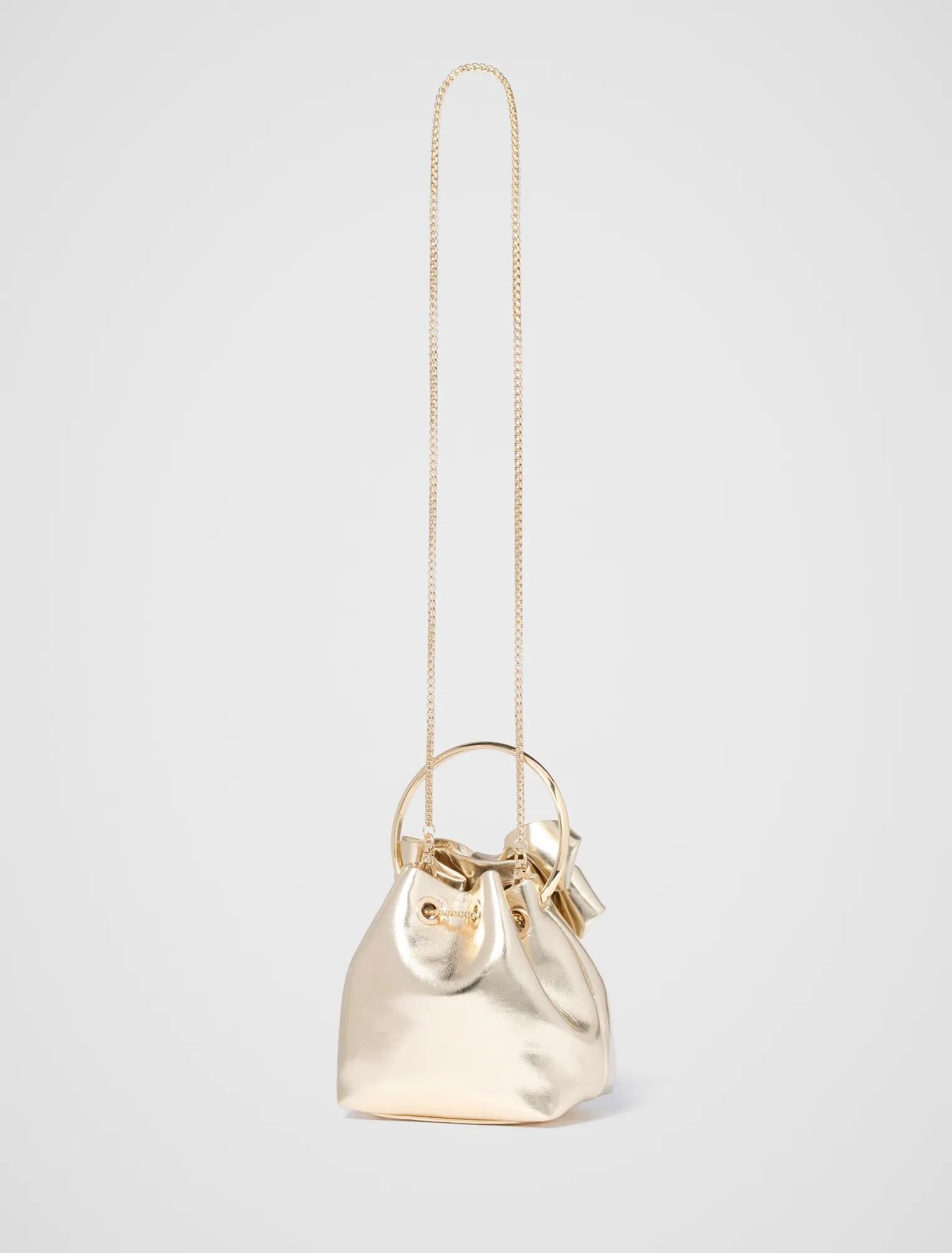 Petra Bow Metal Handle Bag Gold_mannequin