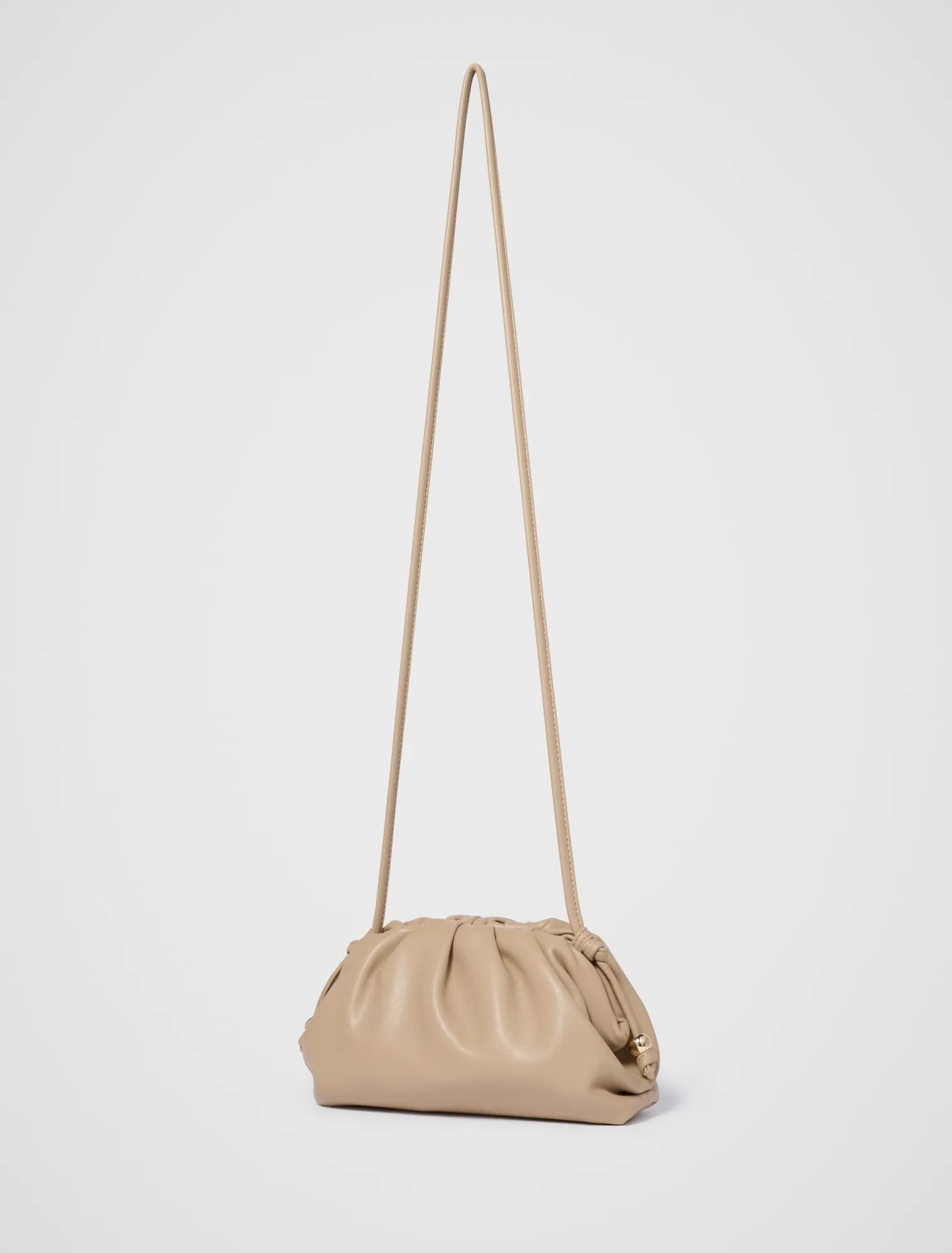 Sierra Soft Ruched Clutch Mushroom_mannequin