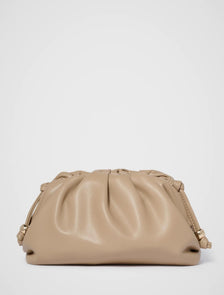 Sierra Soft Ruched Clutch Mushroom_mannequin