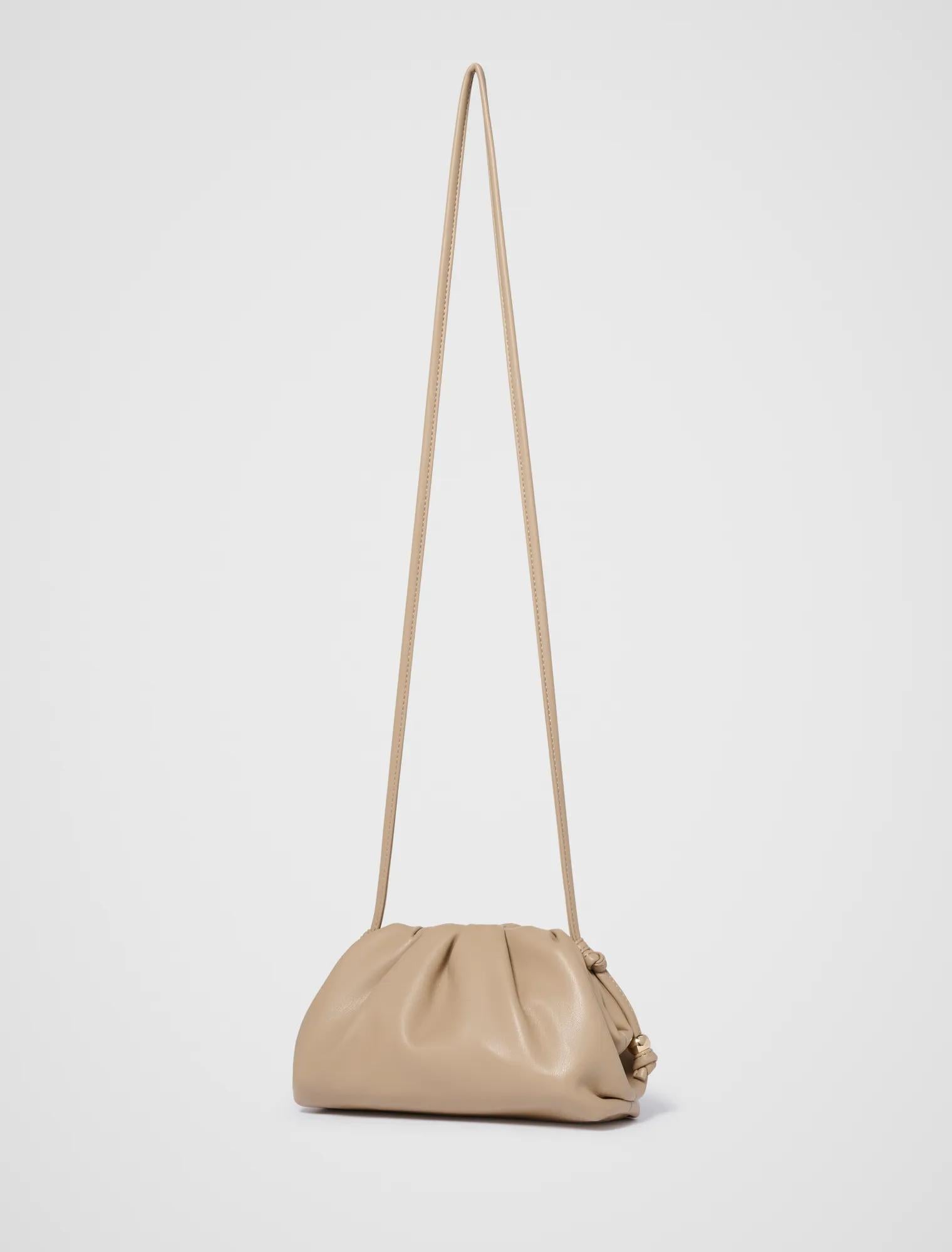 Sierra Soft Ruched Clutch Mushroom_mannequin